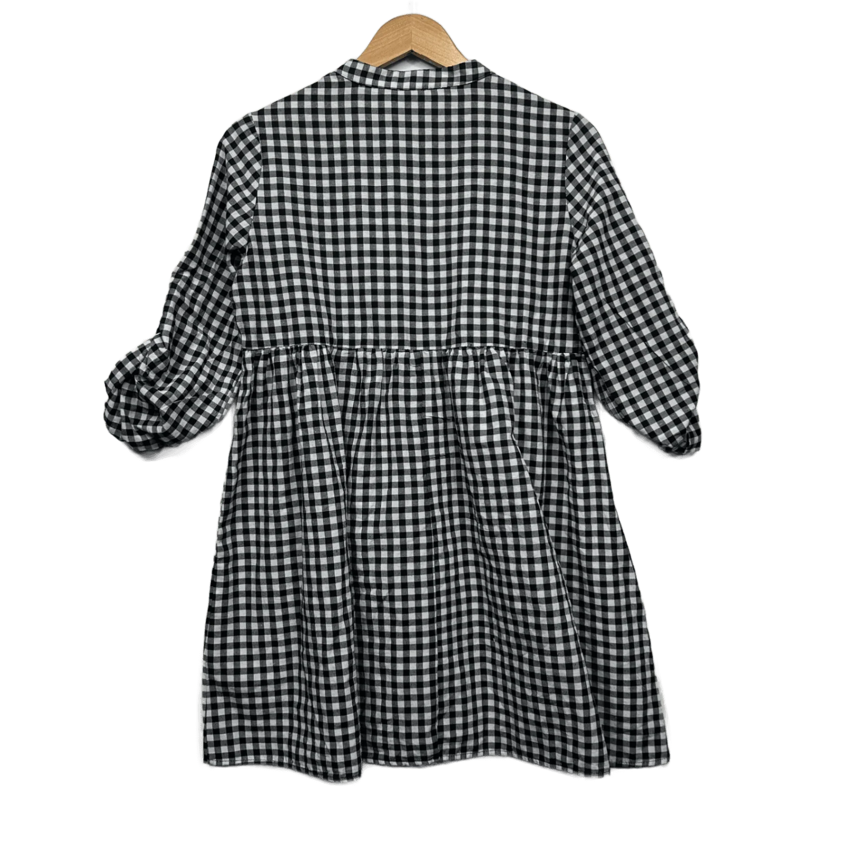 Emery Rose Black and White Cotton Blend Gingham Check Dress Size 12 14 Medium - Image 2