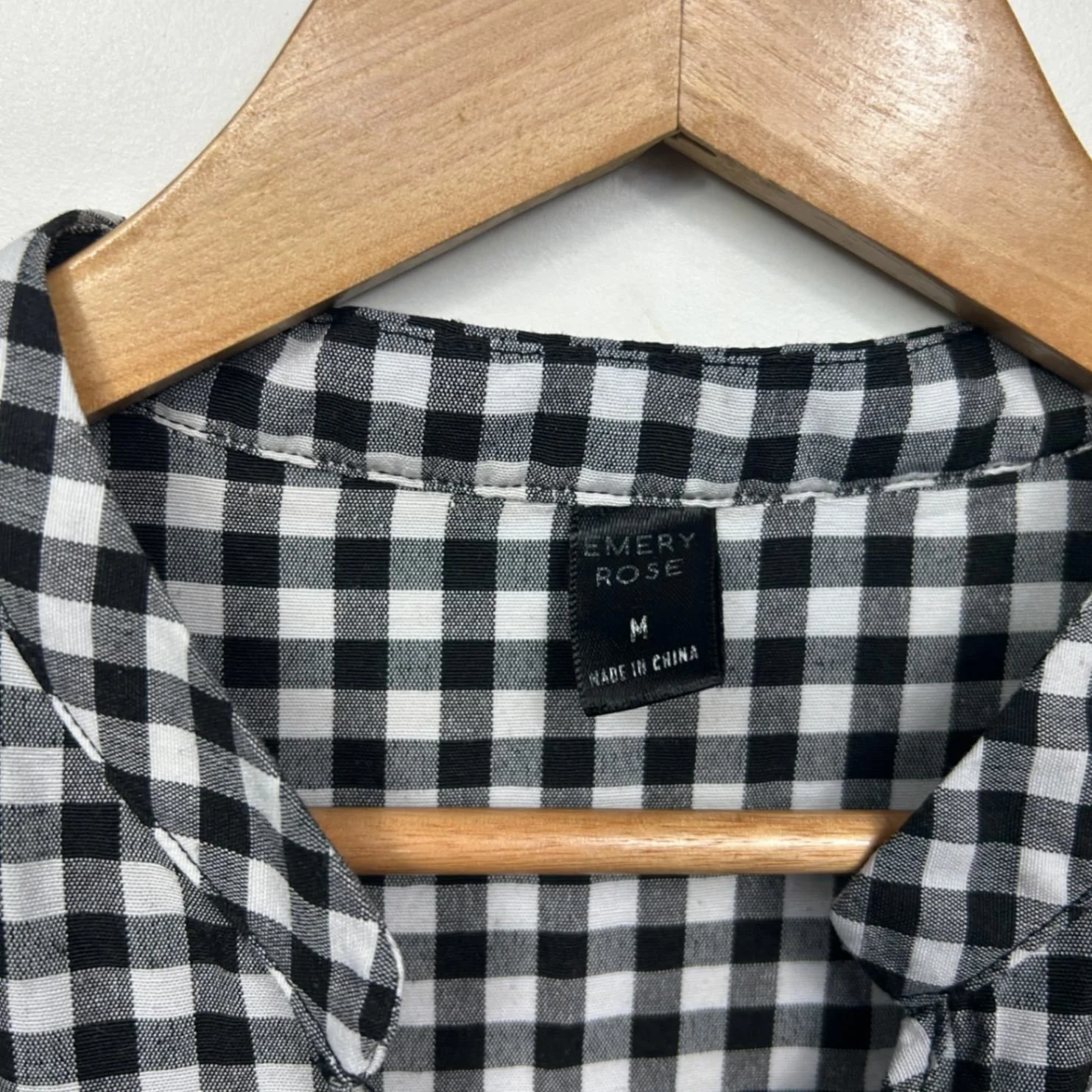 Emery Rose Black and White Cotton Blend Gingham Check Dress Size 12 14 Medium - Image 3