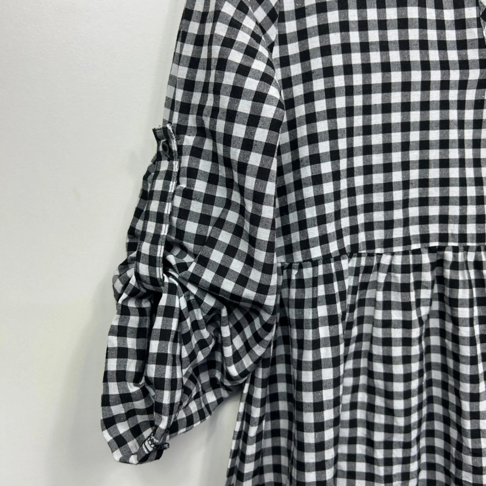 Emery Rose Black and White Cotton Blend Gingham Check Dress Size 12 14 Medium - Image 4