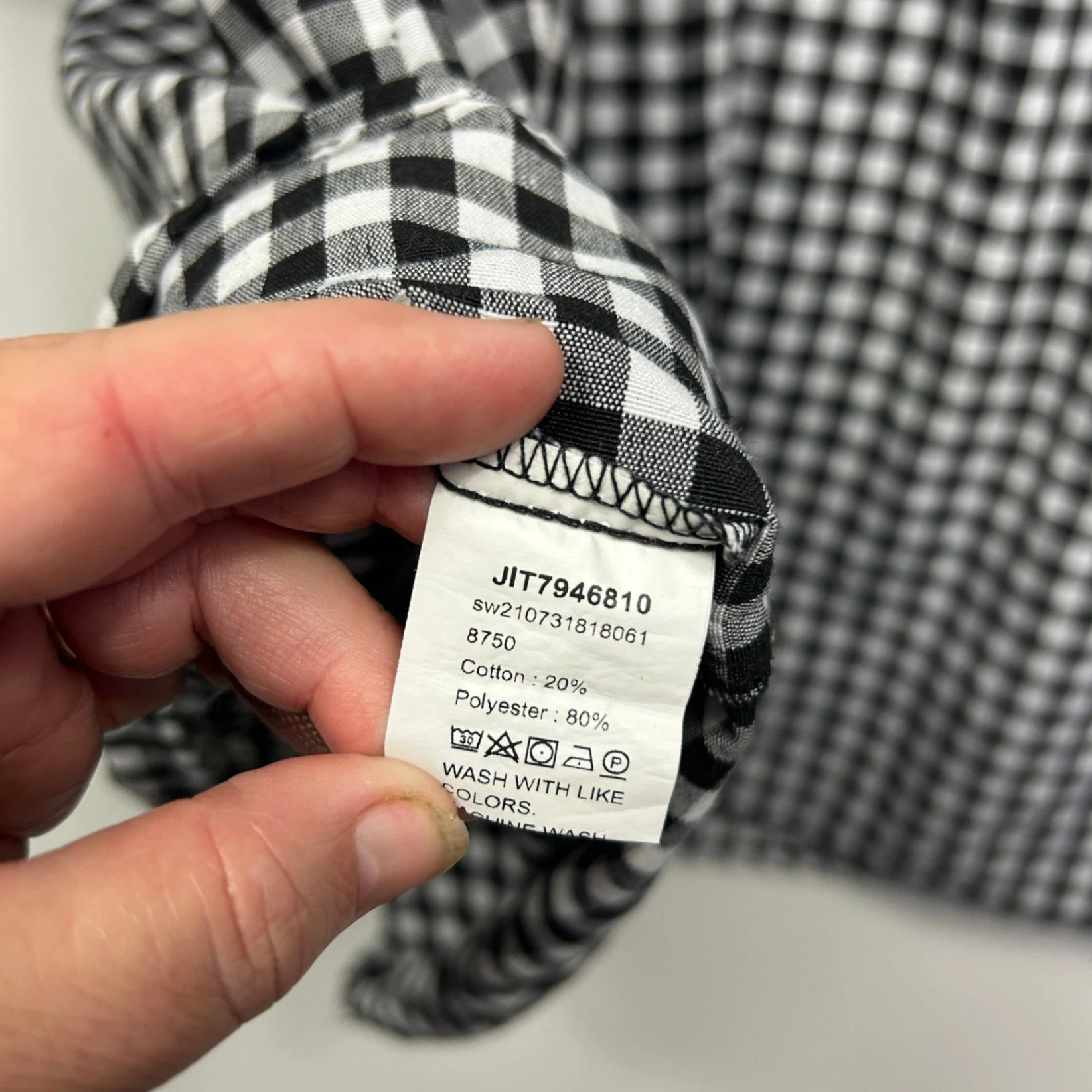 Emery Rose Black and White Cotton Blend Gingham Check Dress Size 12 14 Medium - Image 5