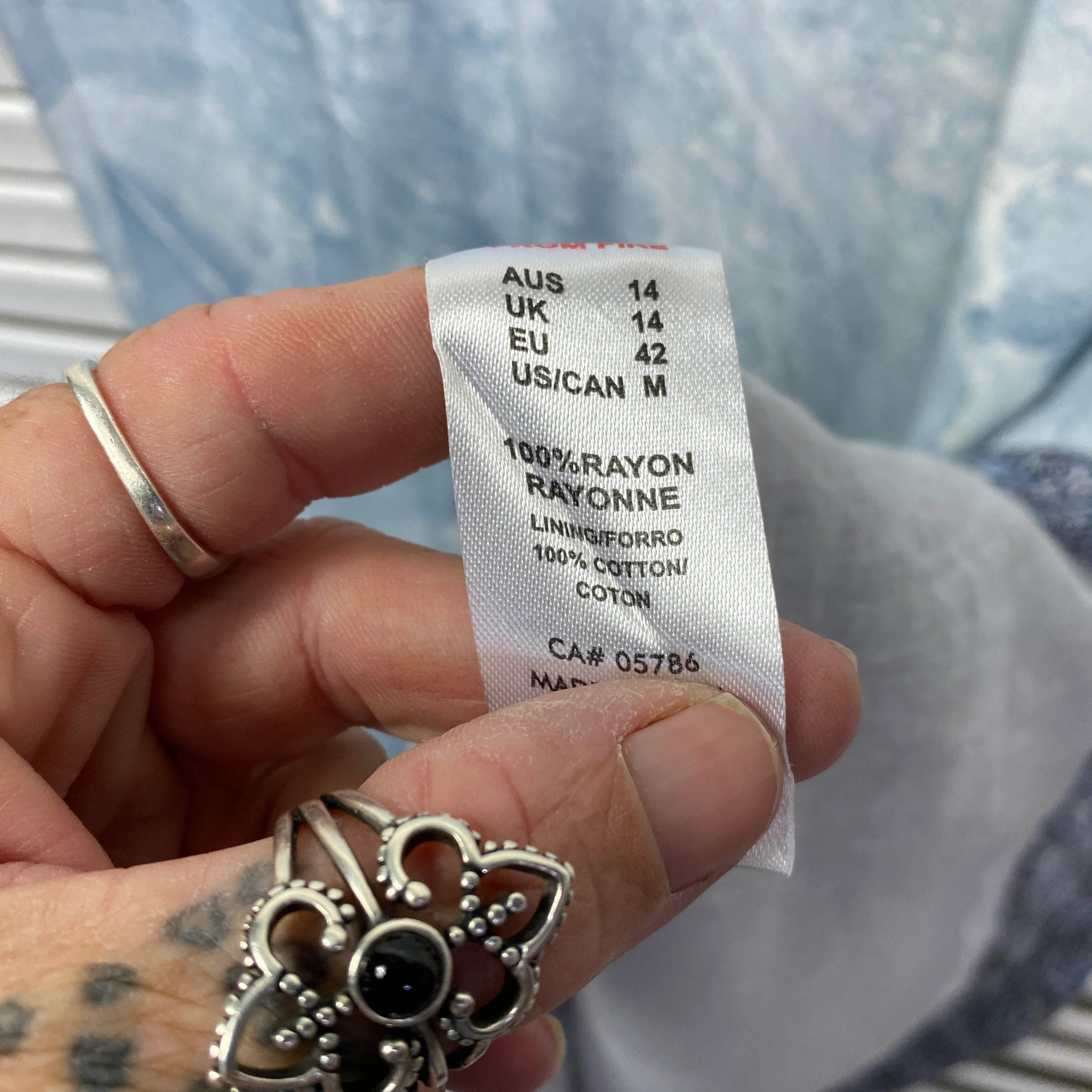 Escape by OQ Dress Size 14 Sleeveless Blue Rayon - Image 5