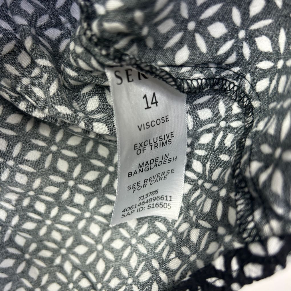 Serra Button Up Black White Top - Size 14 - Image 3