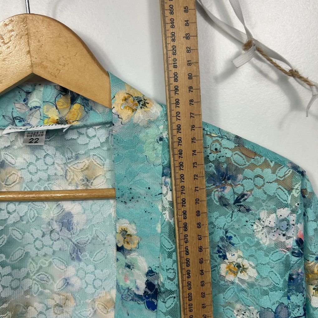Established Teal Floral Kimono - Size 22 - Image 6