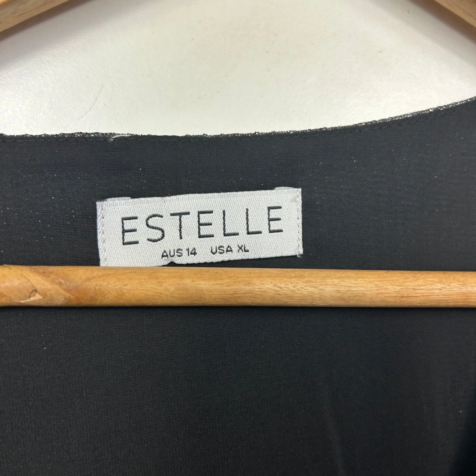 Estelle Black Long Sleeve V Neck Wrap Top Size AU 14 Plus Evening Cocktail - Image 4