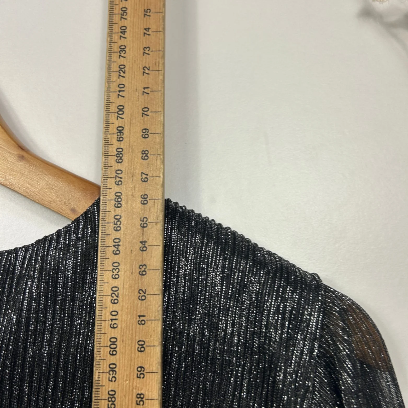 Estelle Black Long Sleeve V Neck Wrap Top Size AU 14 Plus Evening Cocktail - Image 7