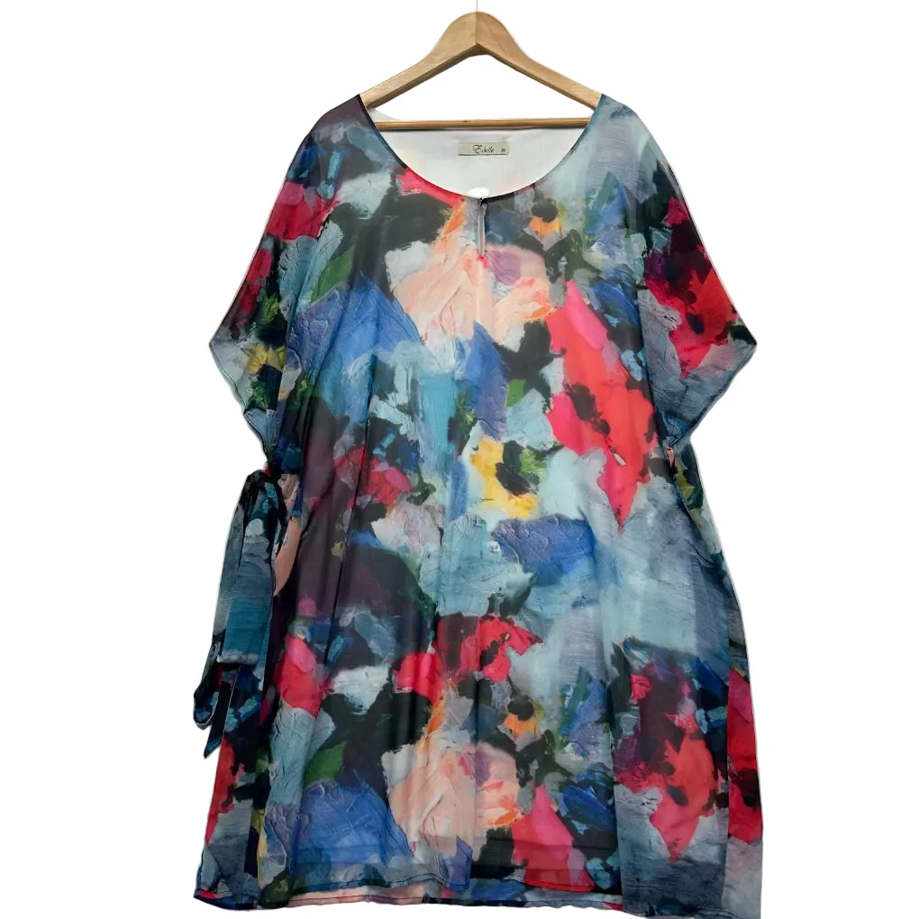 Estelle Multicoloured Abstract Print Midi Dress - Size 22 - Image 2