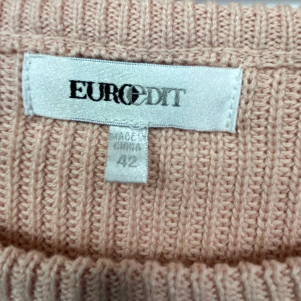 Euroedit Pink Cotton Knit Sweater - Size 14/42 - Image 3