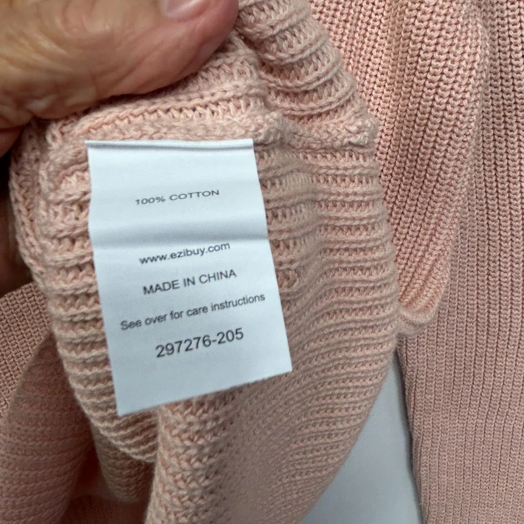 Euroedit Pink Cotton Knit Sweater - Size 14/42 - Image 4