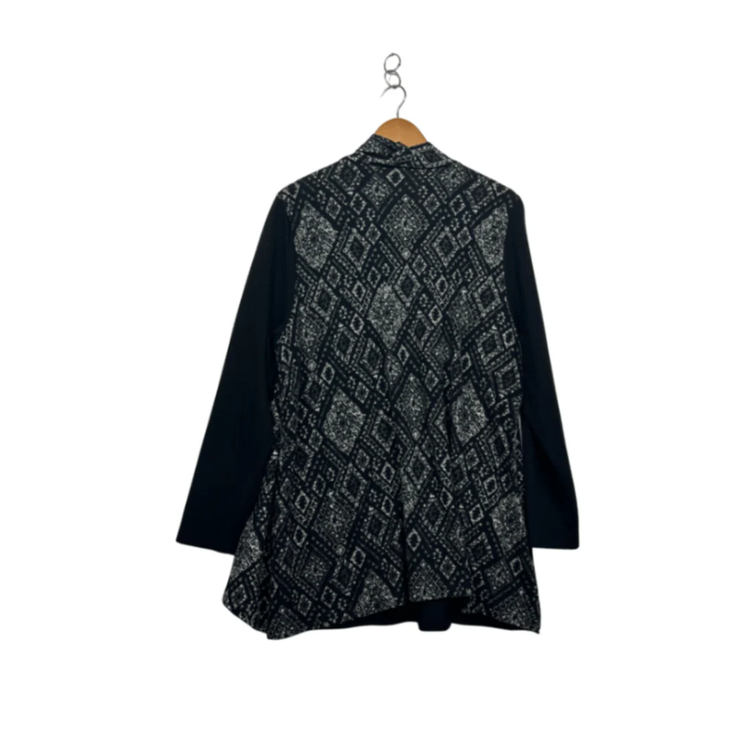 Evans City Chic Black White Long Sleeve Layered Knit Top Size 20 - Image 2