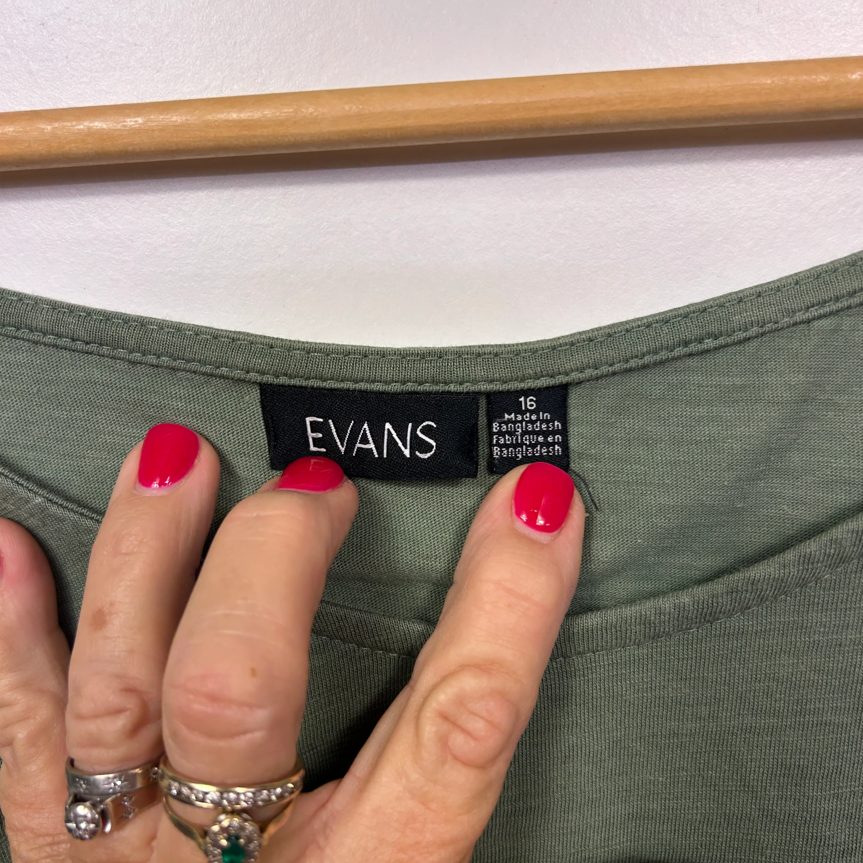 Evans Green Cotton Top - Size 16 - Image 3