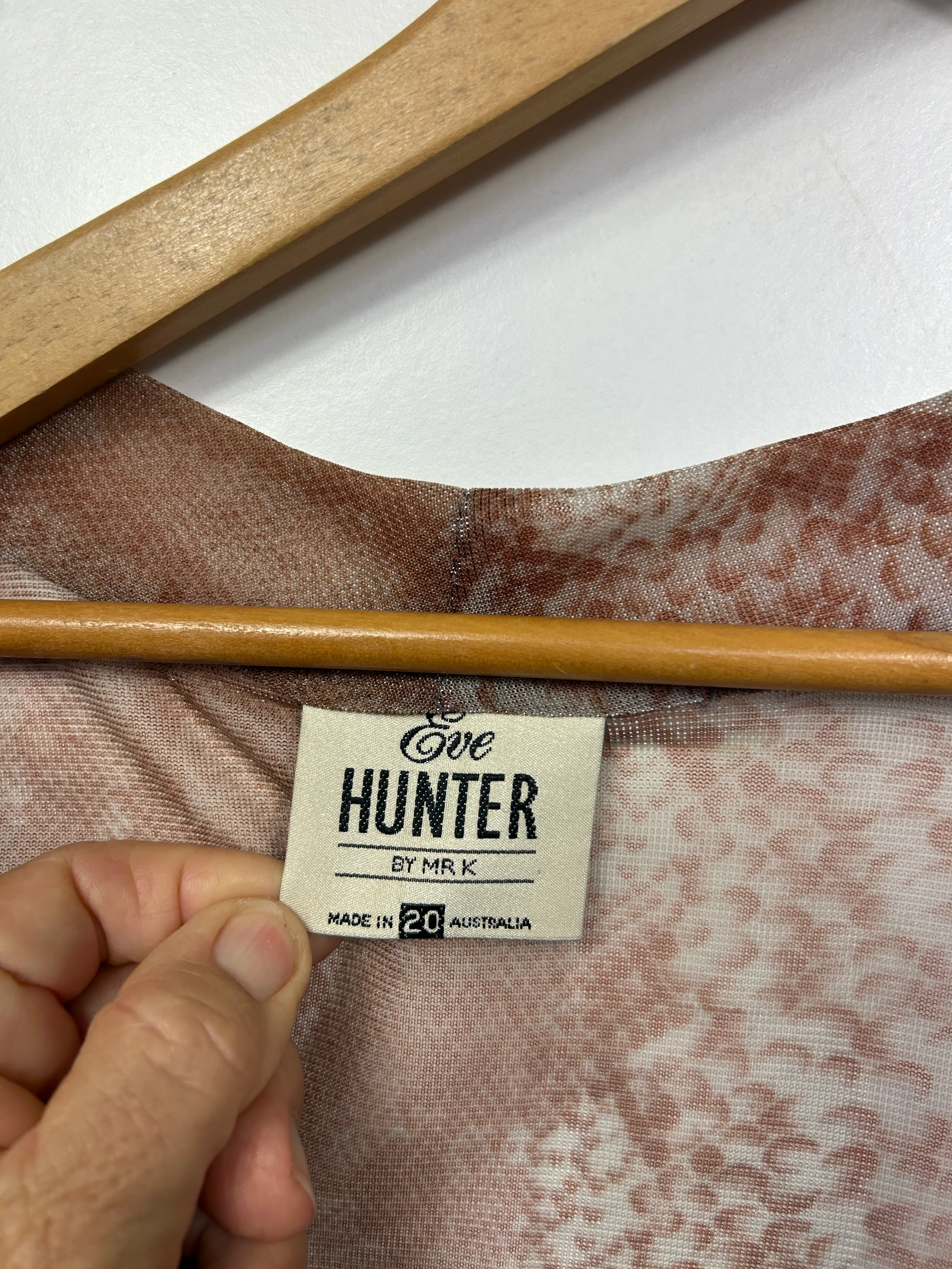 Vintage Eve Hunter Brown Sheer Kimono - Size 20 - Image 2