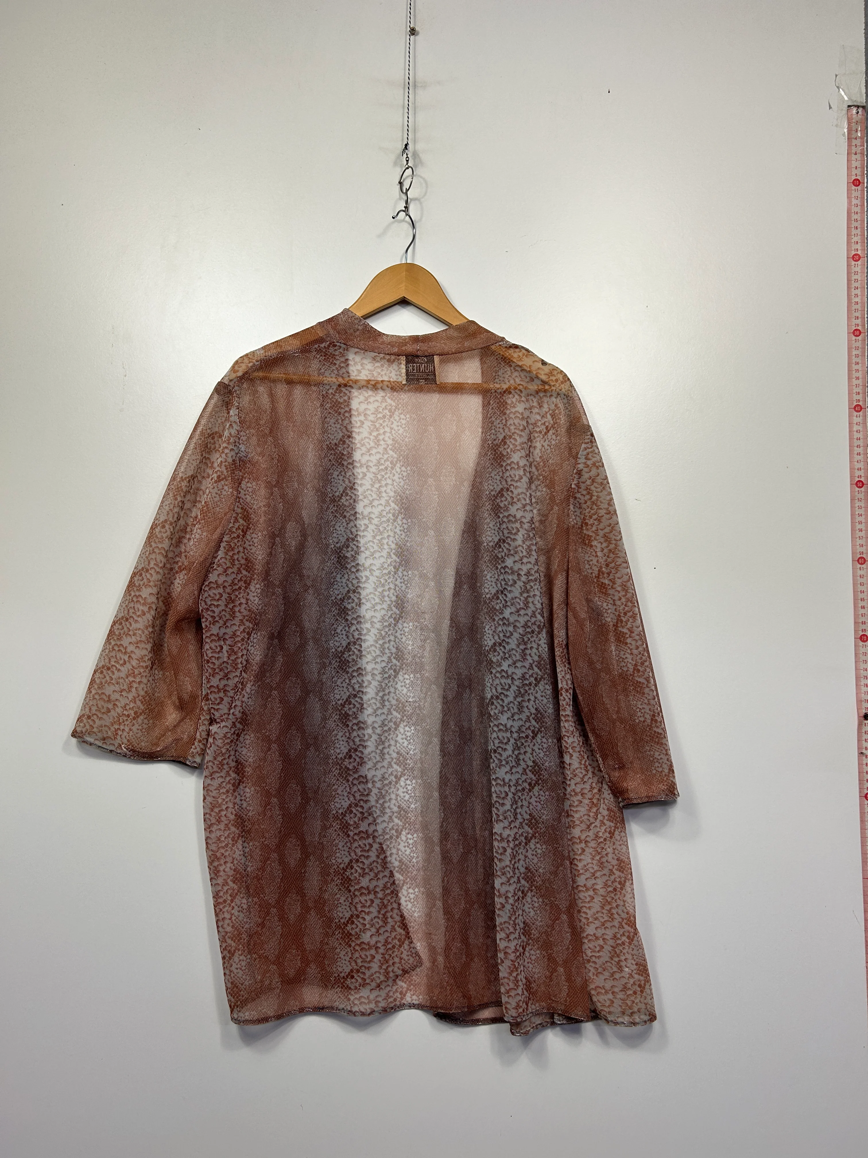 Vintage Eve Hunter Brown Sheer Kimono - Size 20 - Image 3