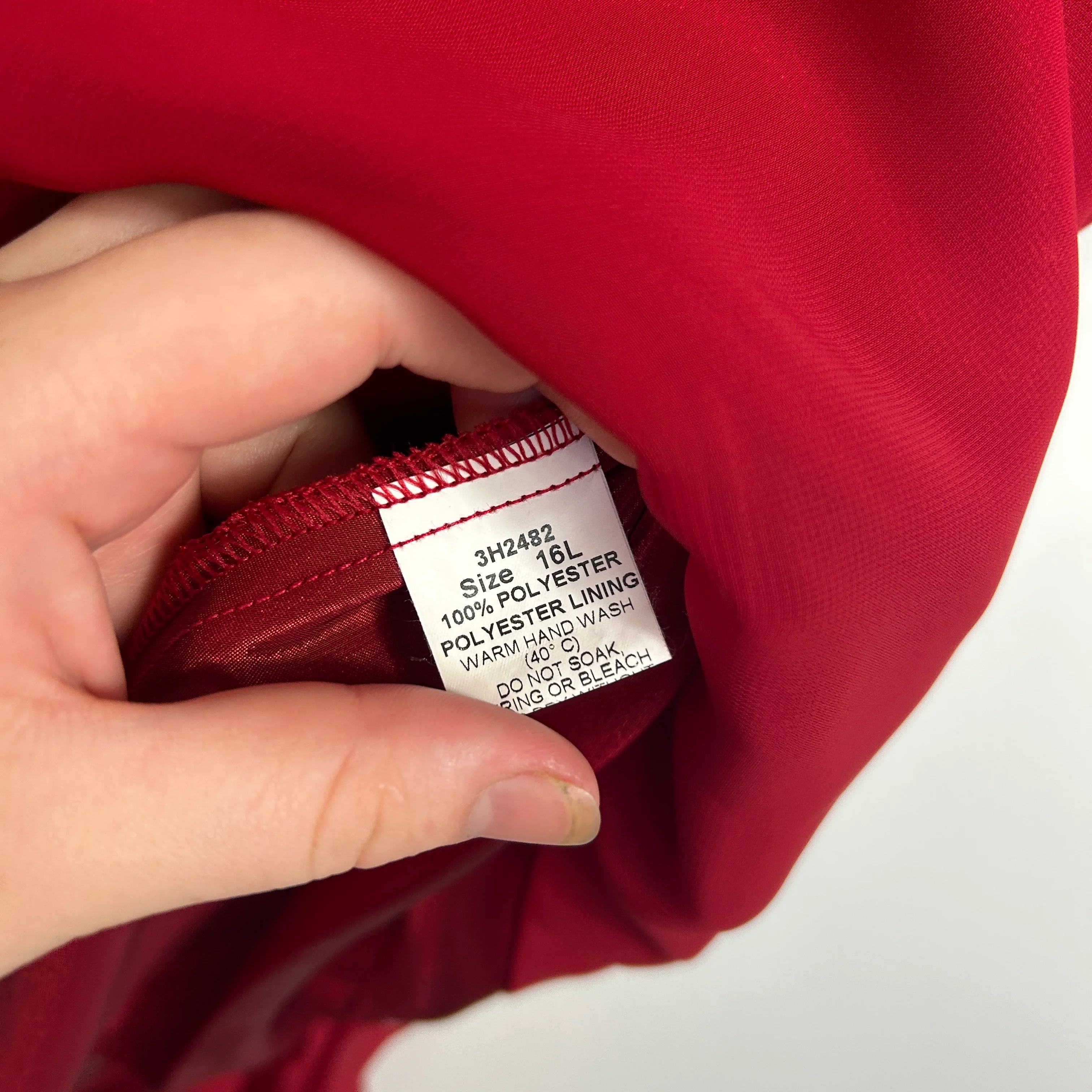 Eve Hunter Burgundy Satin Trim Top with Rosette Detail - Size 16 - Image 3