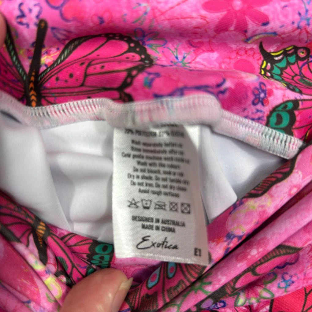 exoticathletica Pink Butterfly Leggings Pants - Size 2XL - Image 4