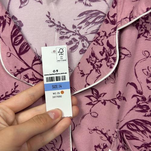 Edited Sleep Mauve Floral Pyjama Shirt - Size 14 - Image 4