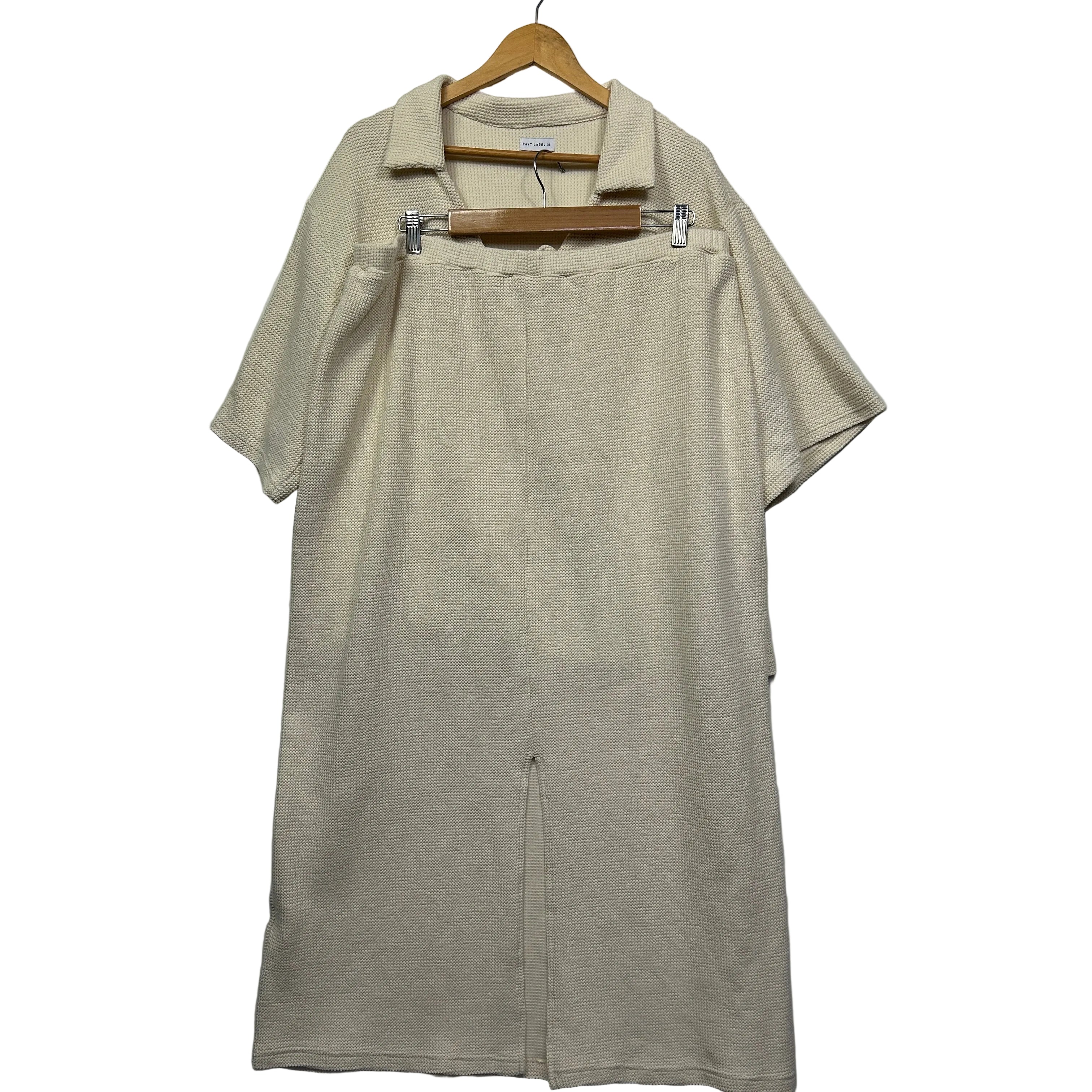 Fayt The Label Cream Textured Two-Piece Top and Skirt Set - Size 22 - Image 3