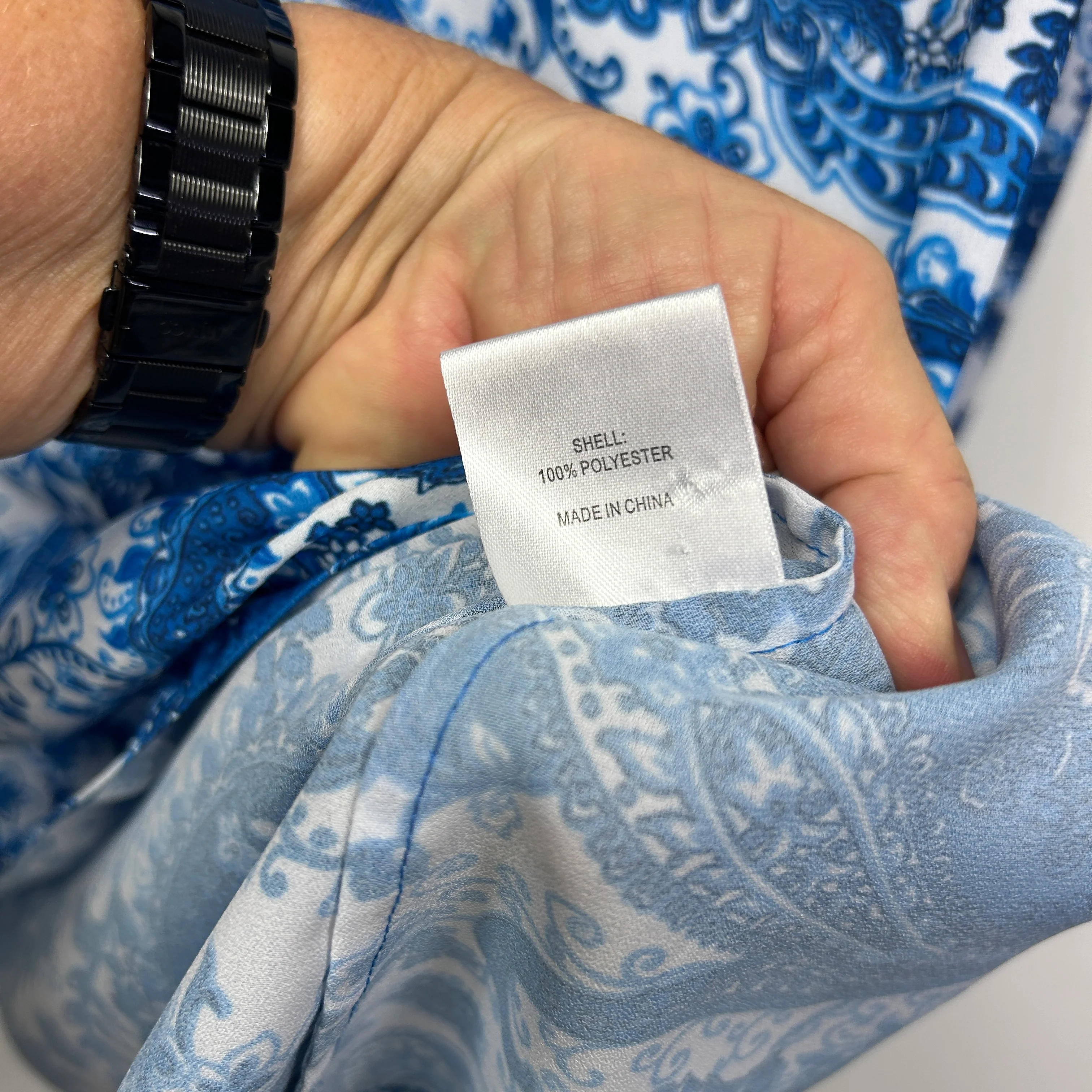 Fella Hamilton Blue Patterned Top - Size 18 - Image 5