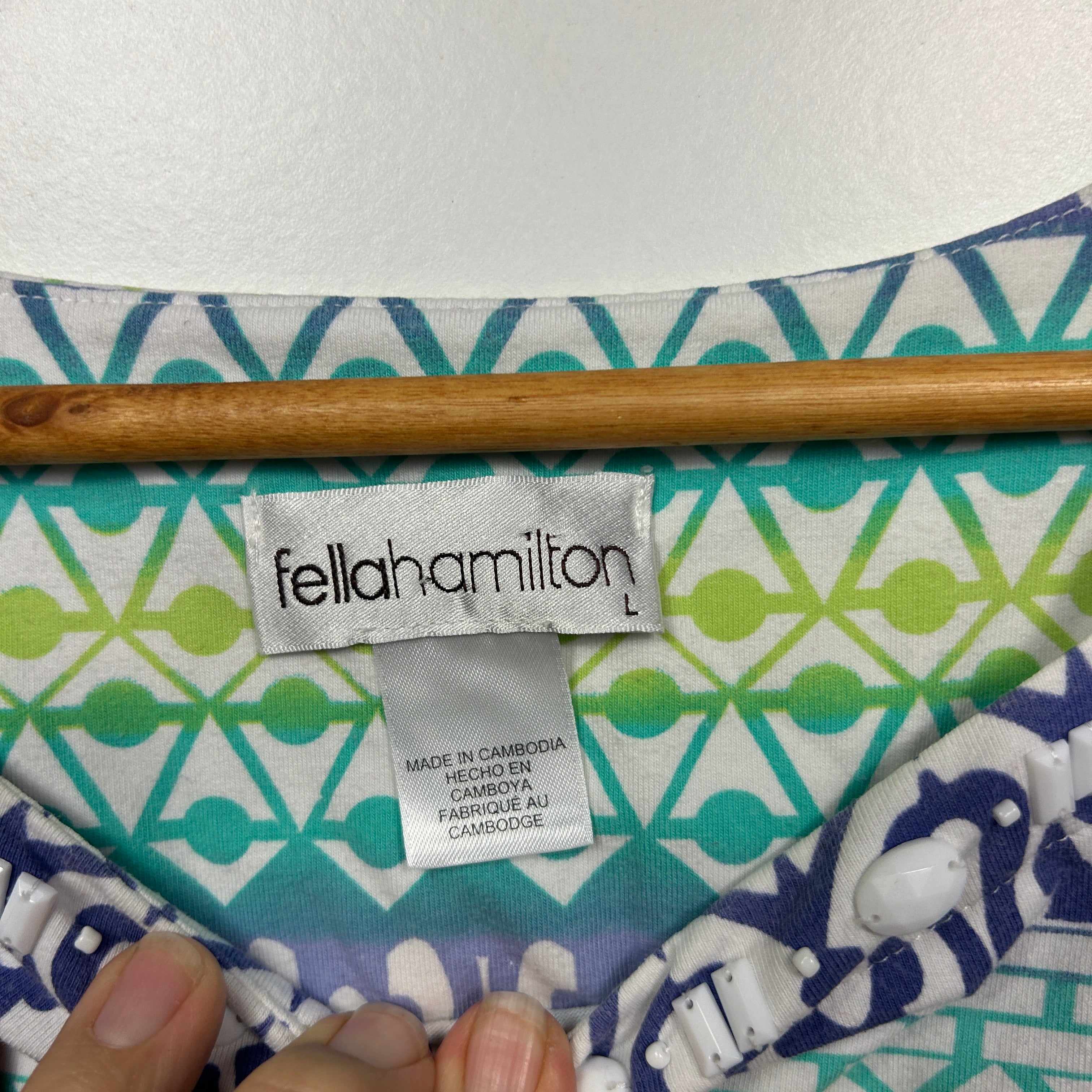 Fella Hamilton Multicoloured Geometric Print Top - Size L - Image 3