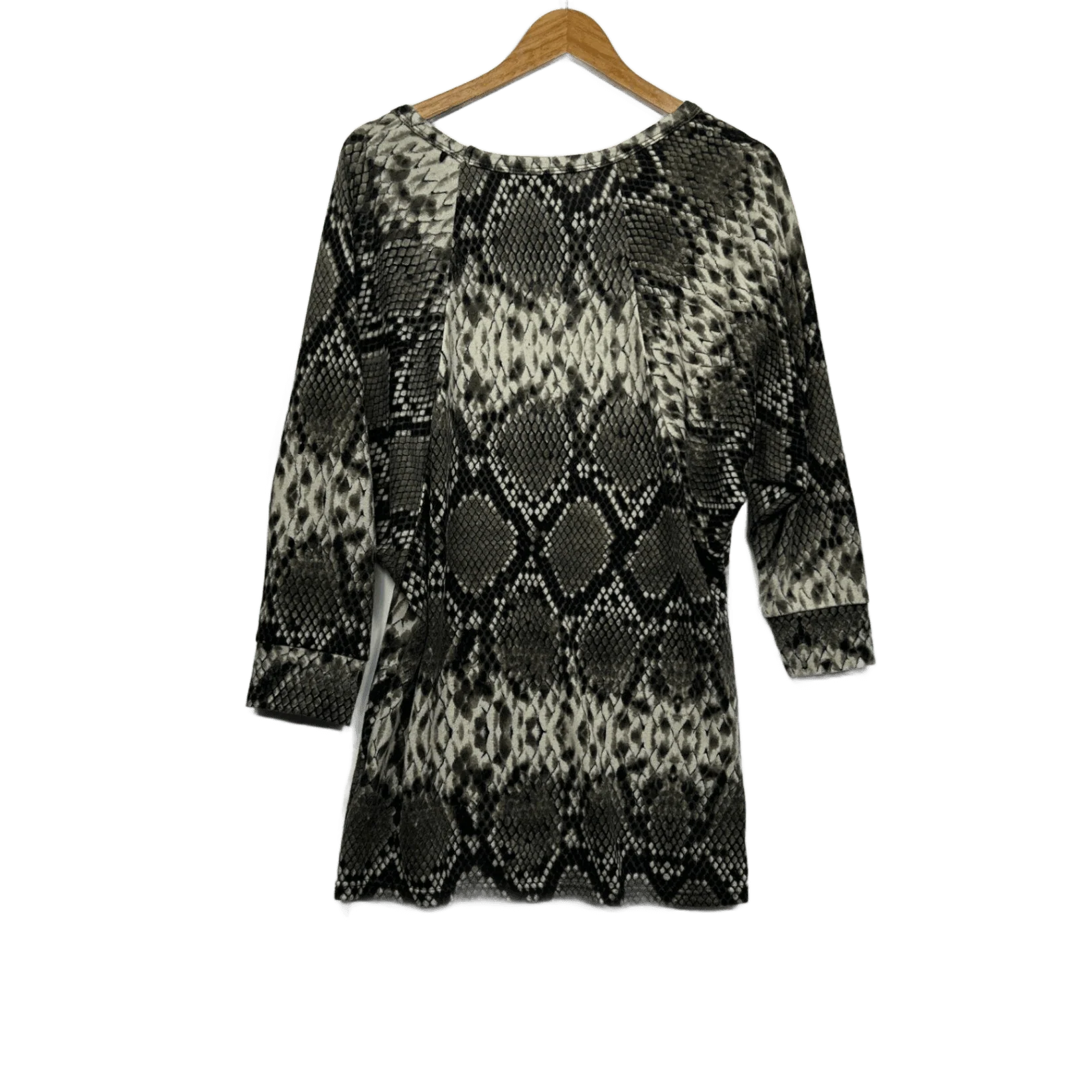 FILO Brown Black  Long Sleeve Snakeskin Print Top Size 14 - Image 2