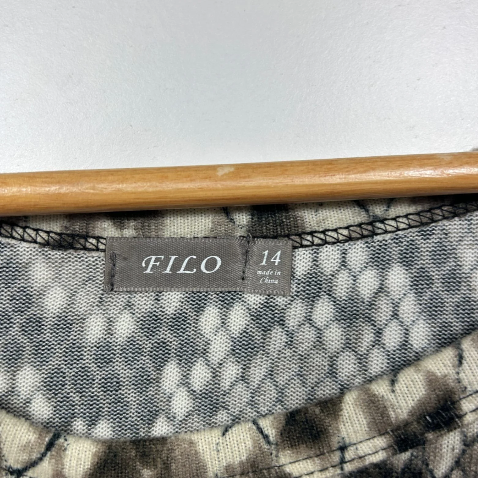 FILO Brown Black  Long Sleeve Snakeskin Print Top Size 14 - Image 4