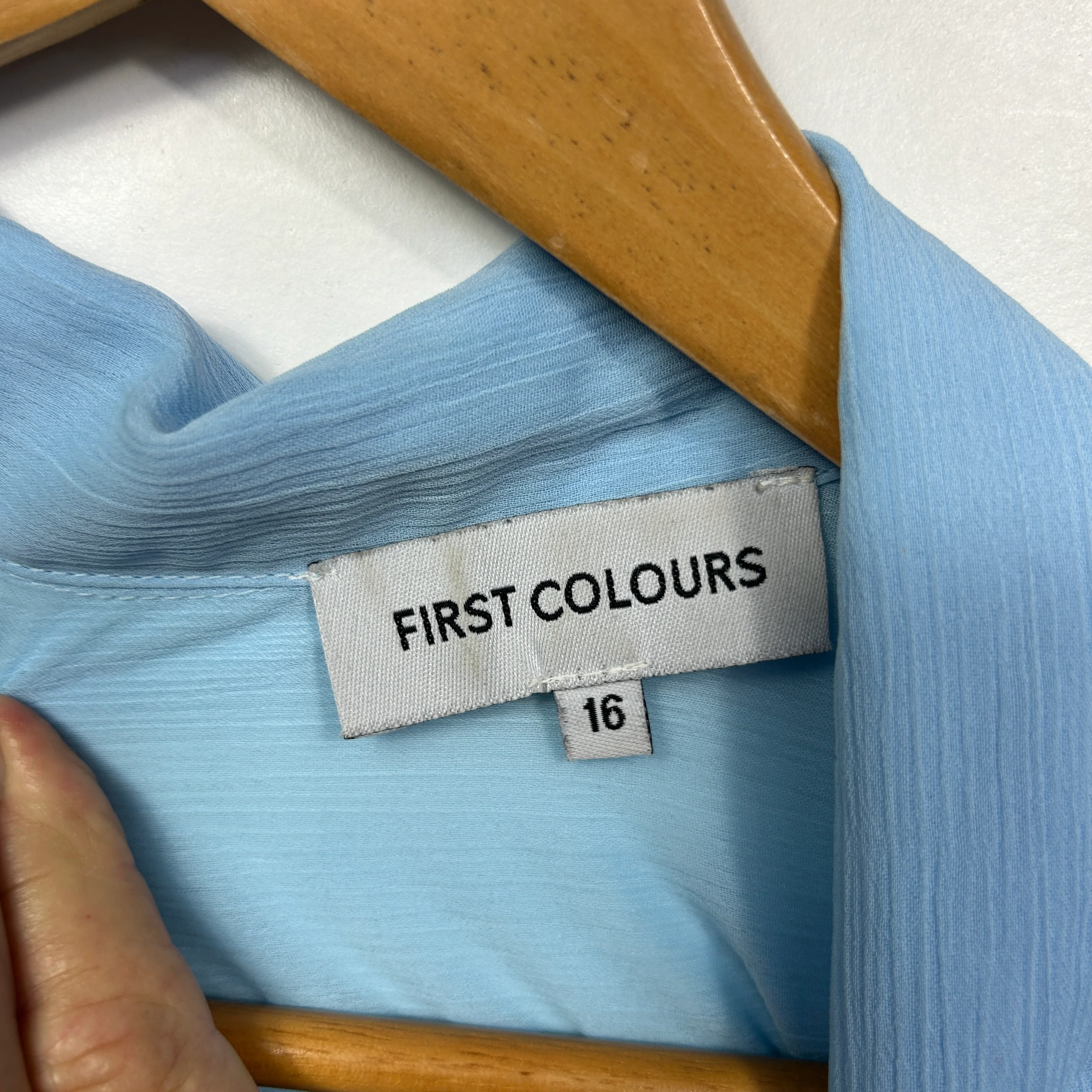 First Colours Light Blue Sheer Shirt - Size 16 - Image 3