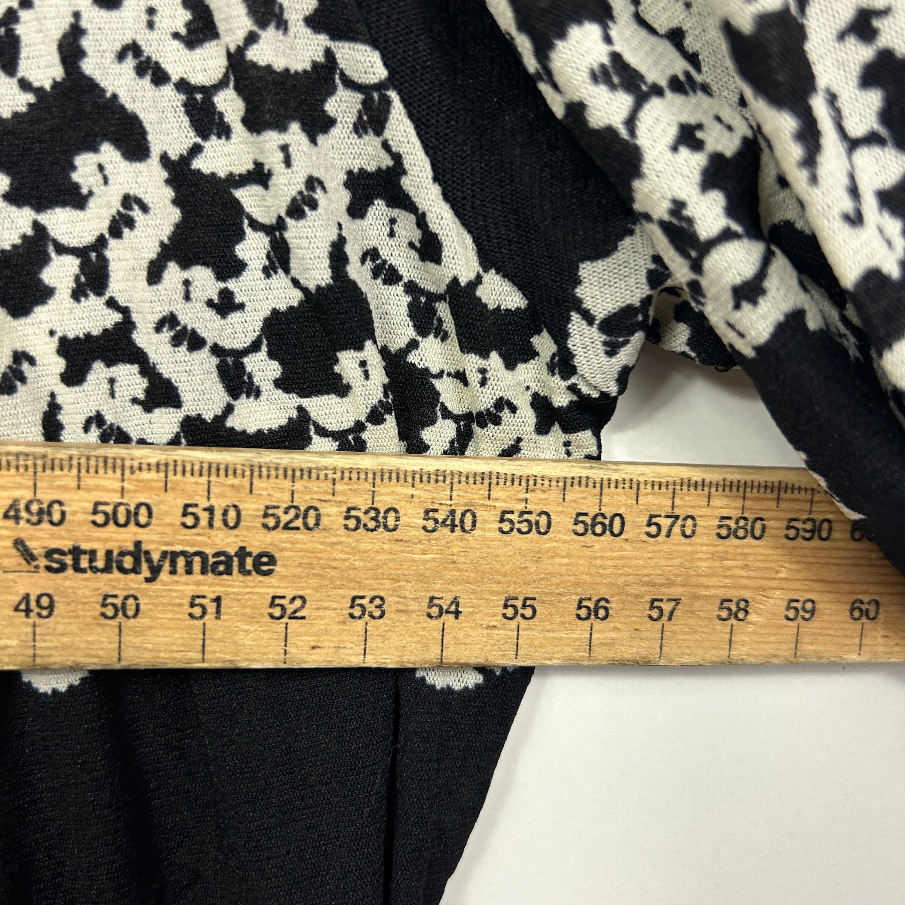 Flower Black White Floral Duster Jacket  - Size 14 - Image 5
