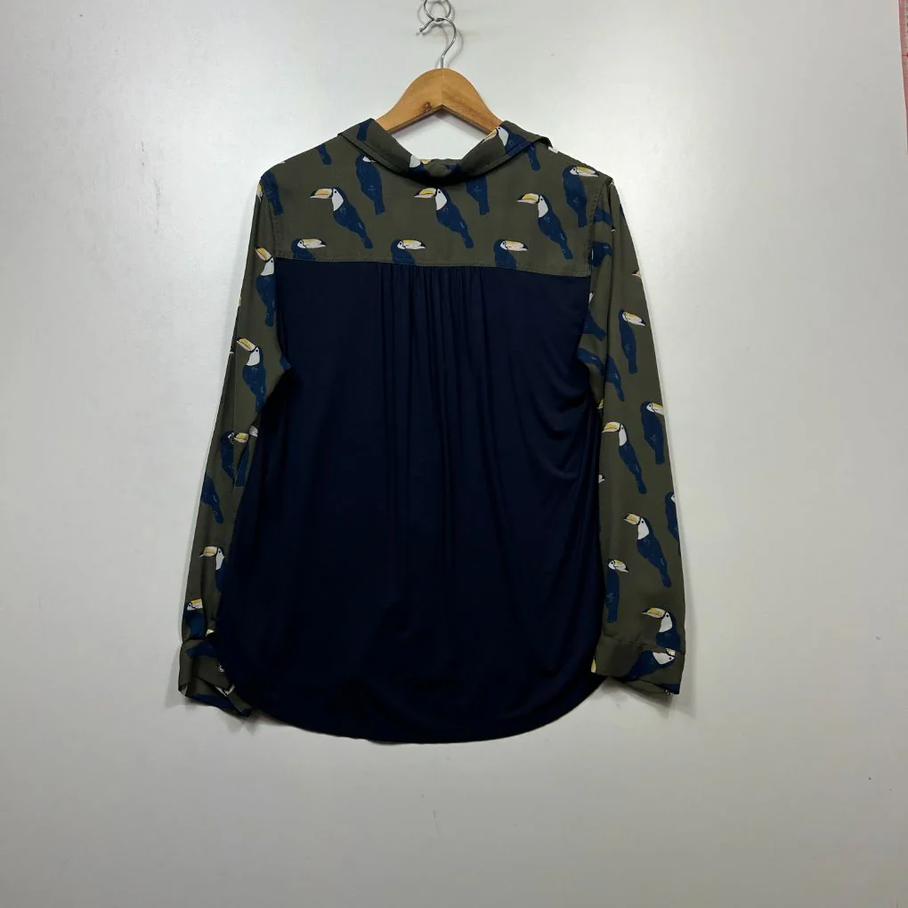 Foil Khaki Toucan Print Shirt - Size 14 - Image 2
