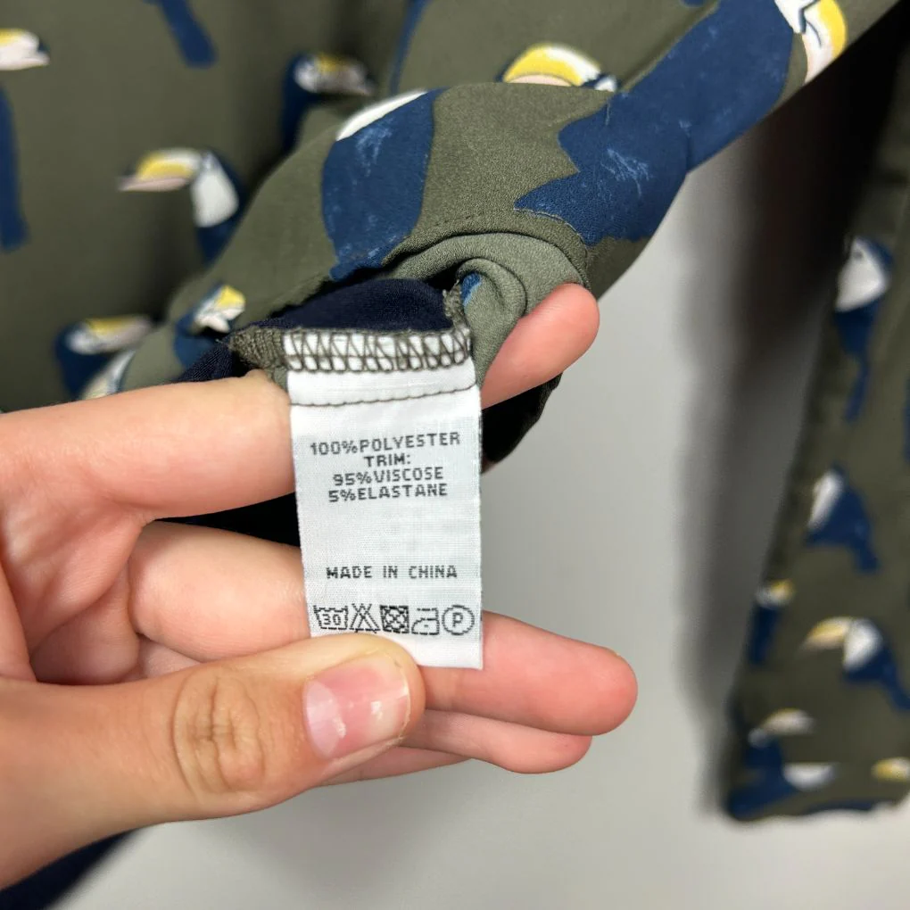 Foil Khaki Toucan Print Shirt - Size 14 - Image 4
