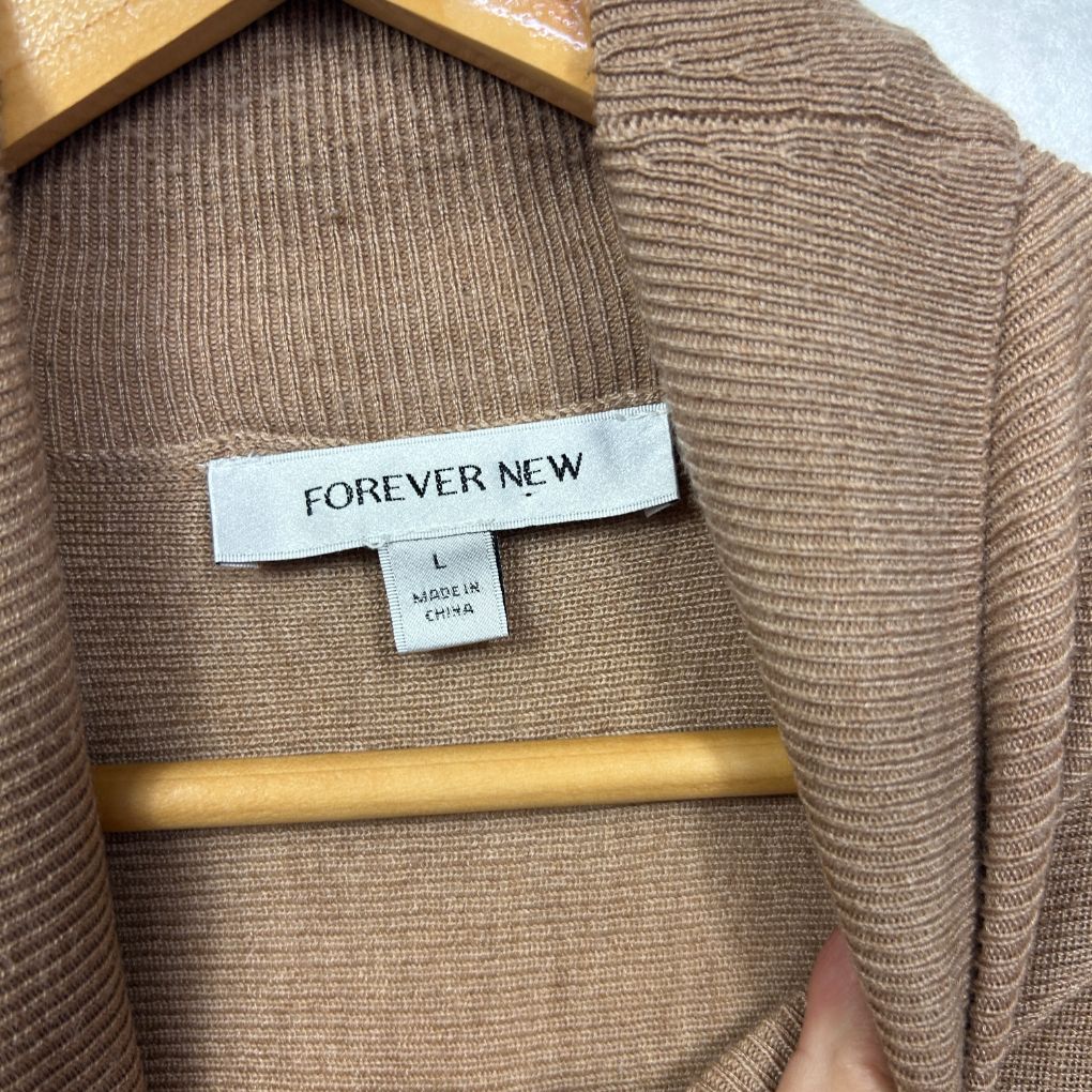 Forever New Wool Blend Camel Jumper - Size L - Image 2
