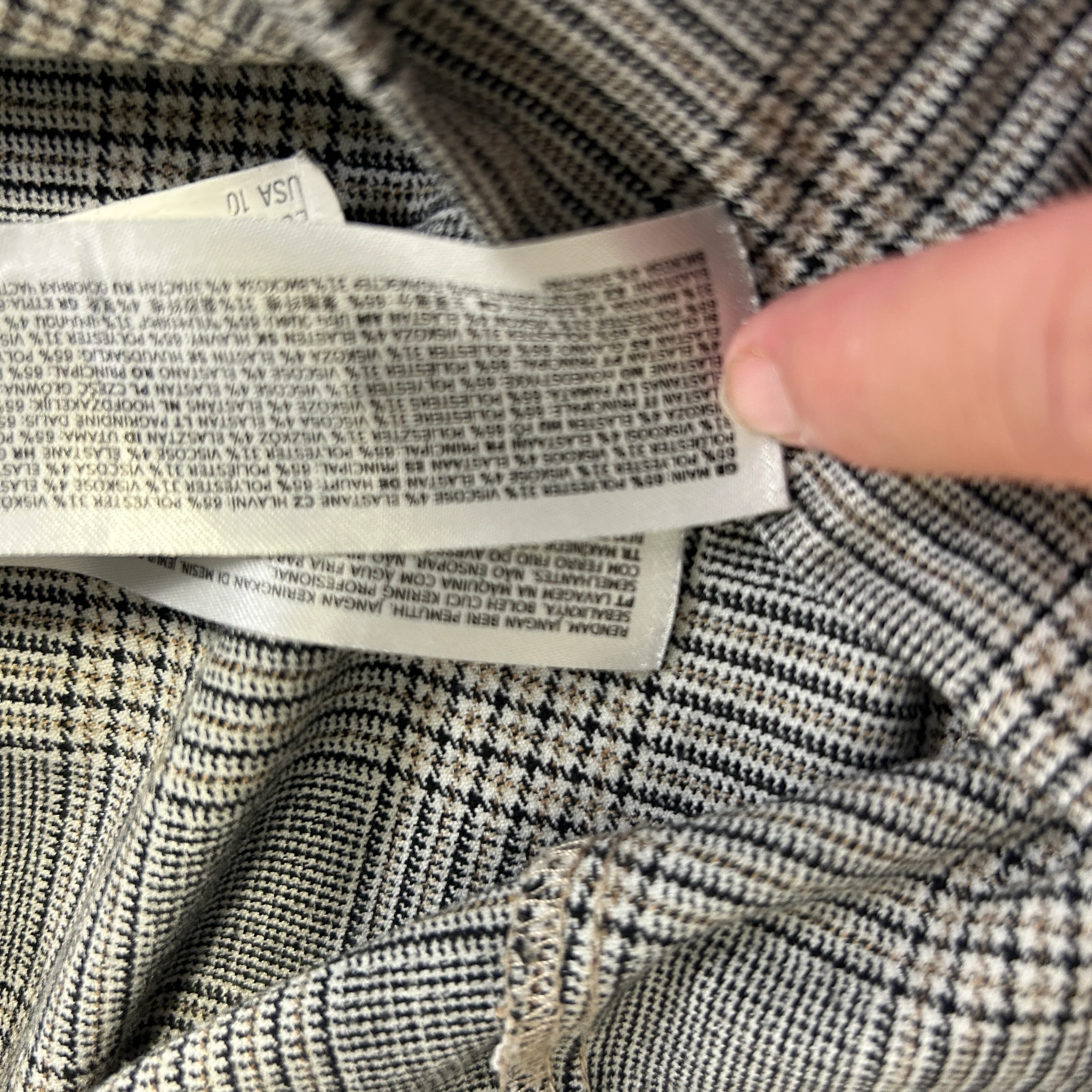 Forever New Grey Houndstooth Check Pants - Size 14 - Image 7