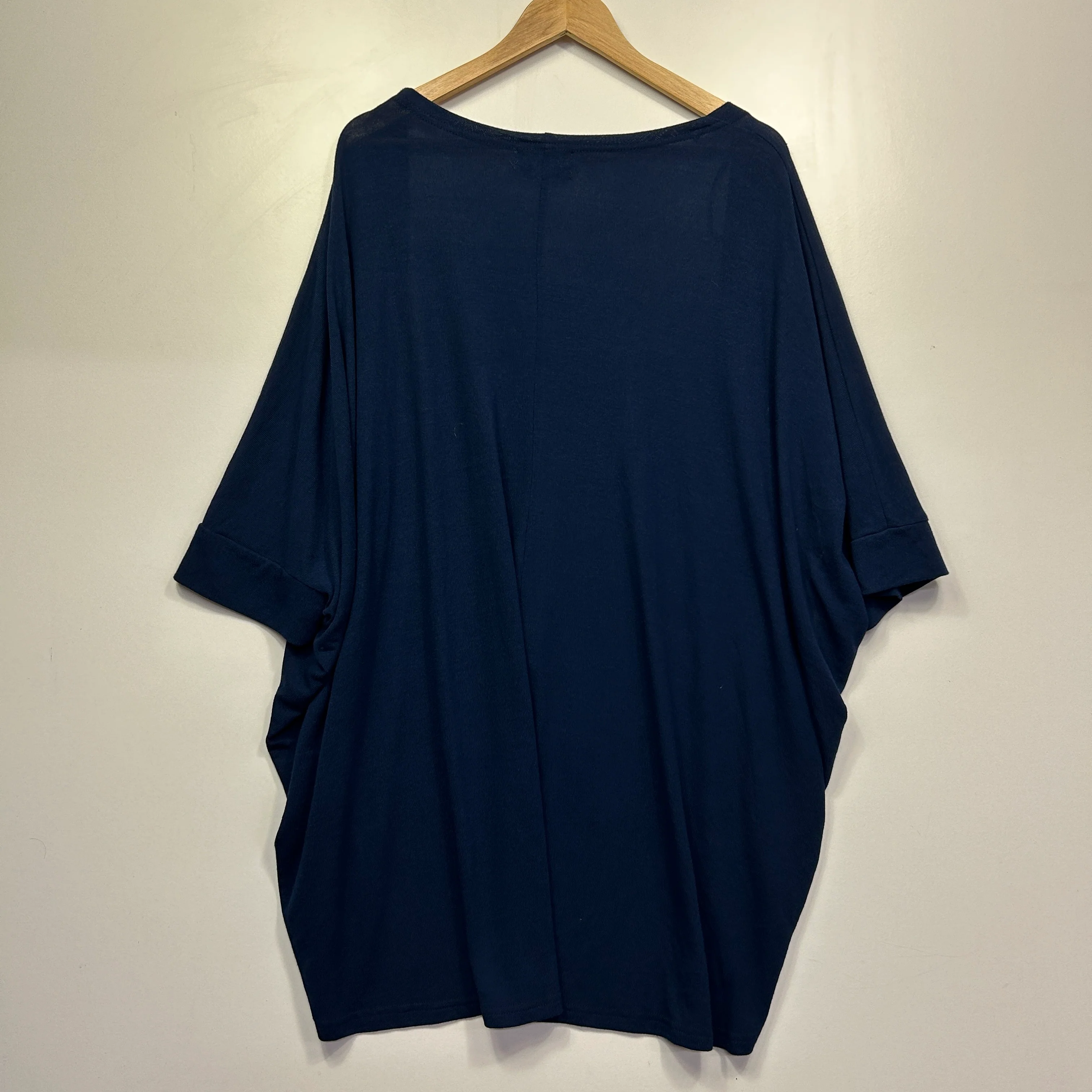 Freez Navy Cotton Shrug Top - Size 24 - Image 4