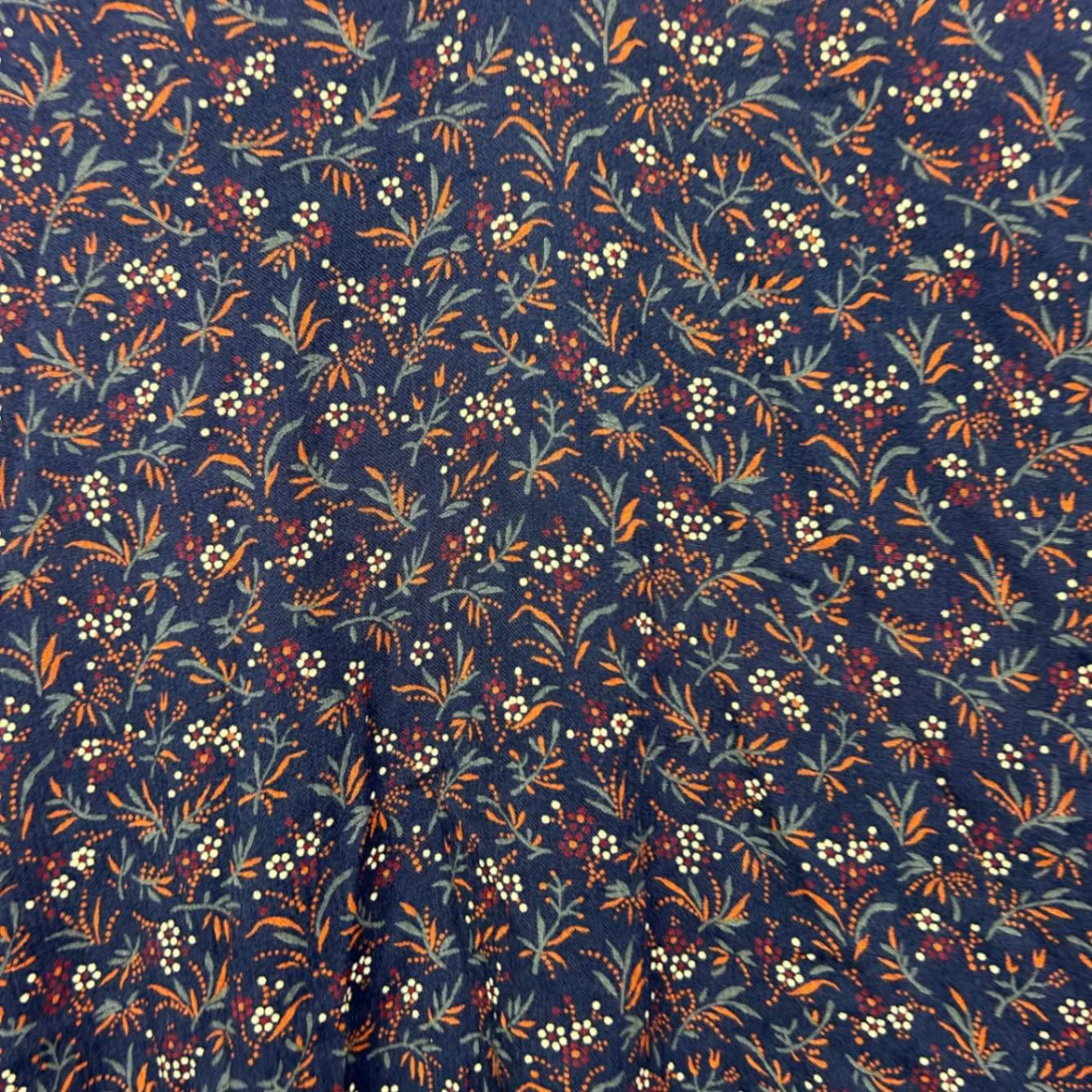 Gap Navy Blue Cotton Long Sleeve Floral Top Blouse Size M - Image 3