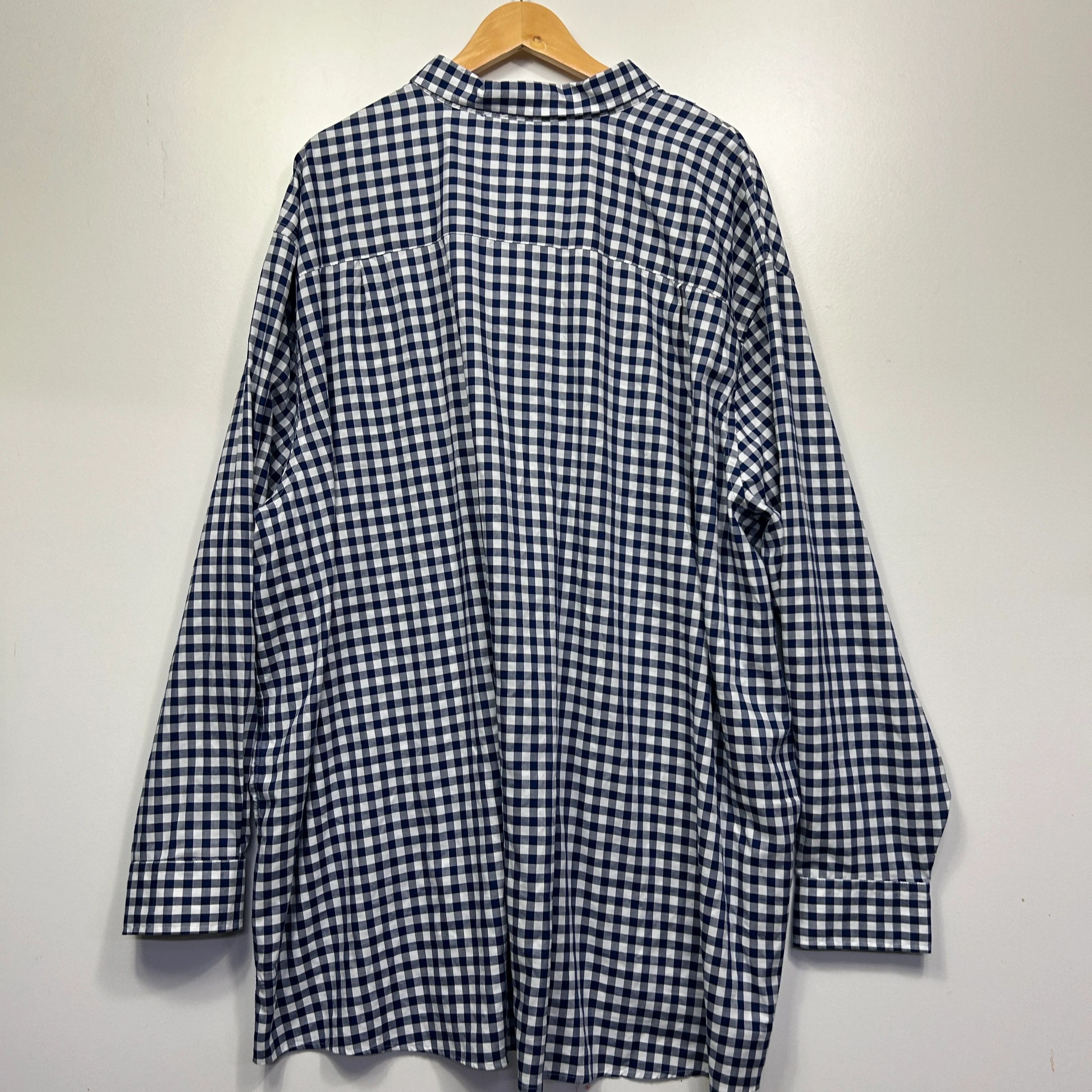 Gazman Navy Gingham Mens Shirt - Size 7XL - Image 3