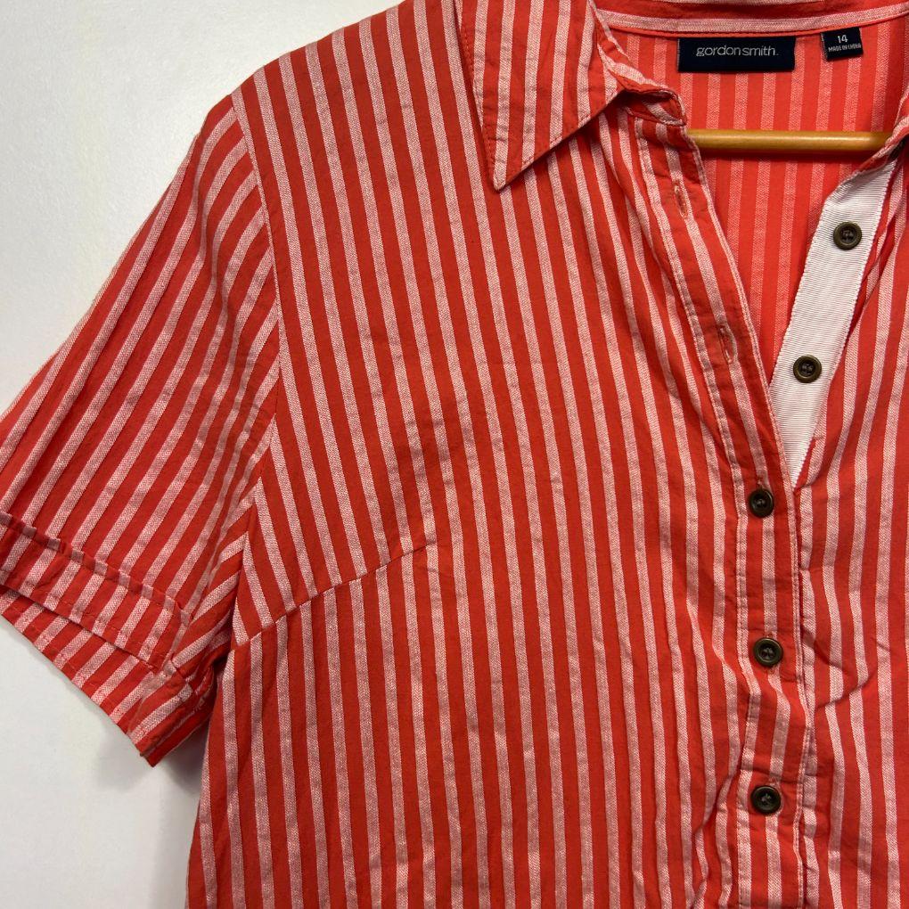 Gordon Smith Coral Cotton Shirt - Size 14 - Image 3
