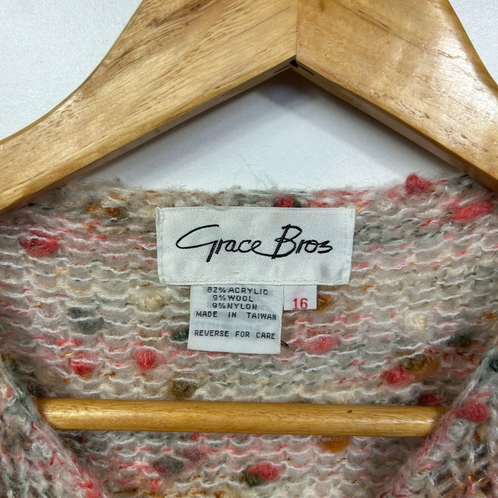 Grace Bros Multicoloured Wool Blend Knit Jumper - Size 16 - Image 2
