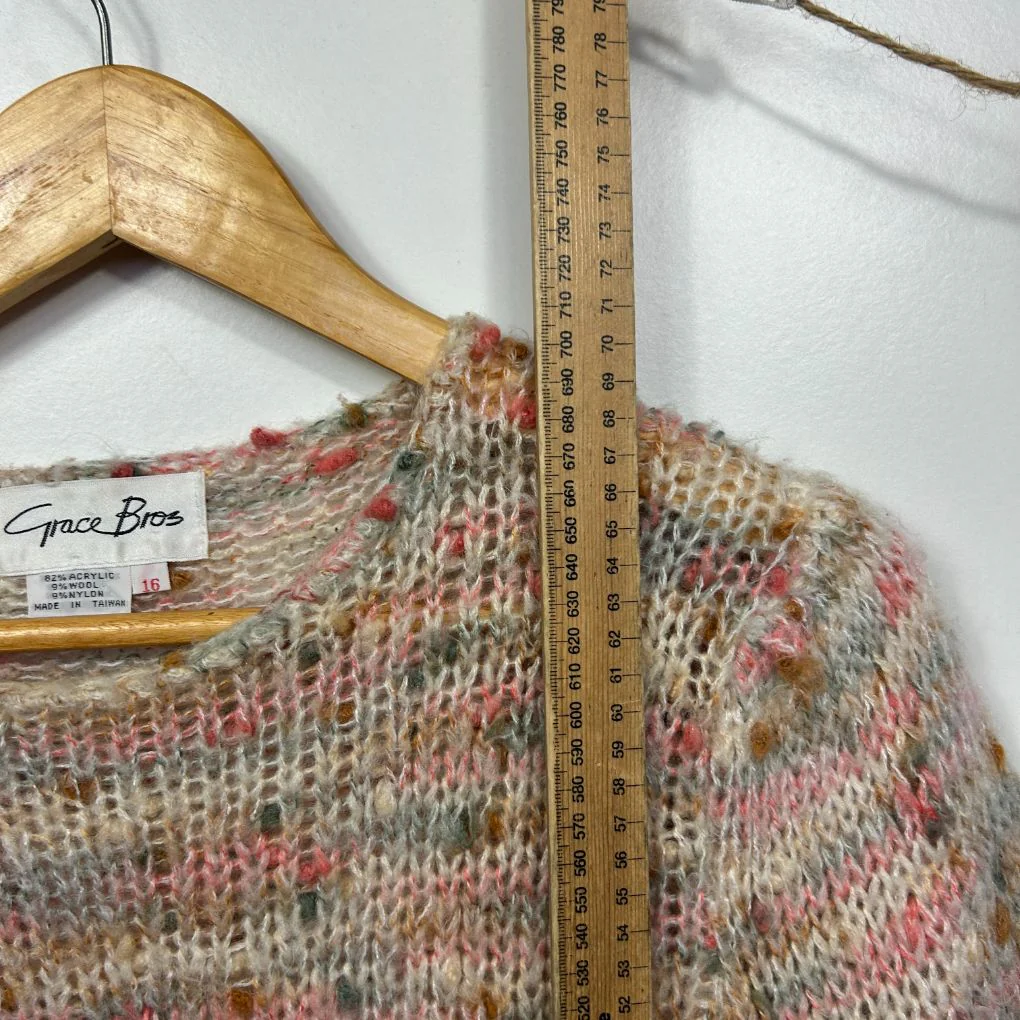 Grace Bros Multicoloured Wool Blend Knit Jumper - Size 16 - Image 4