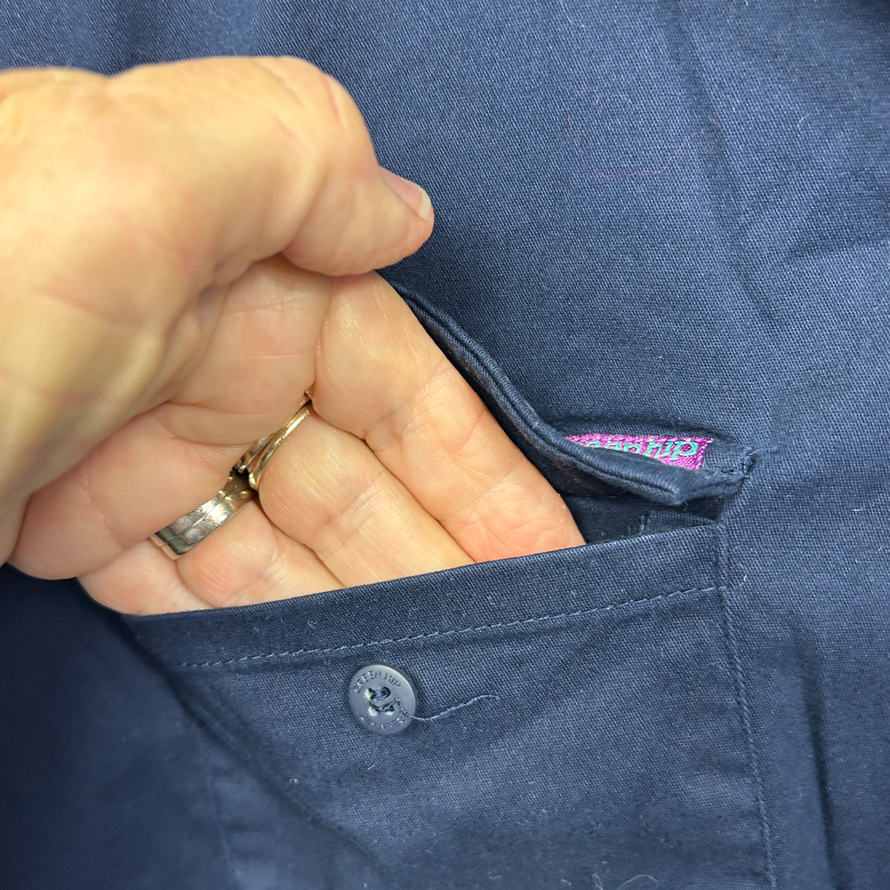 Green Hip Navy Blue Workwear Shirts - Size 18 - Image 3