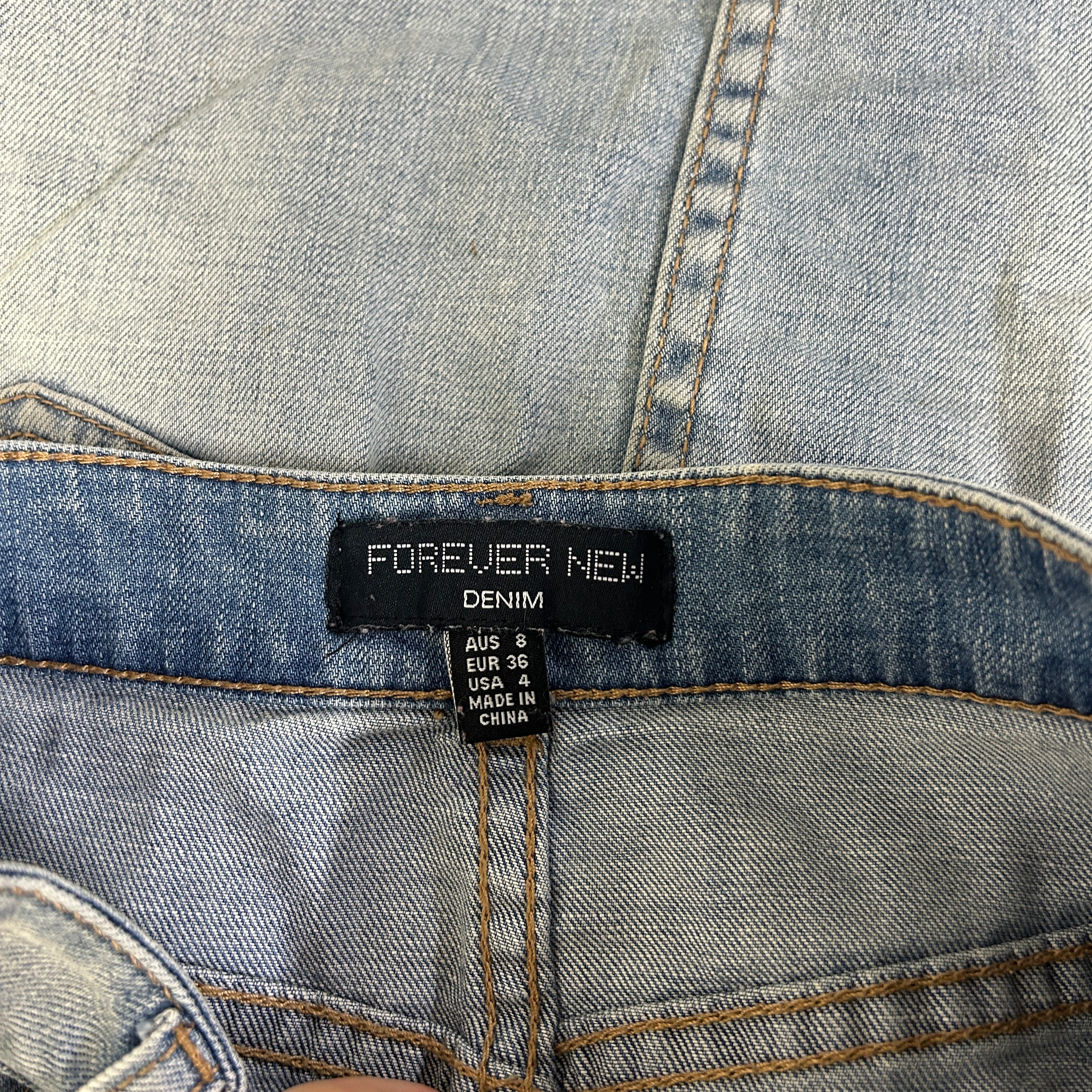 Forever New Grey Denim Skirt - Size 14 - Image 3