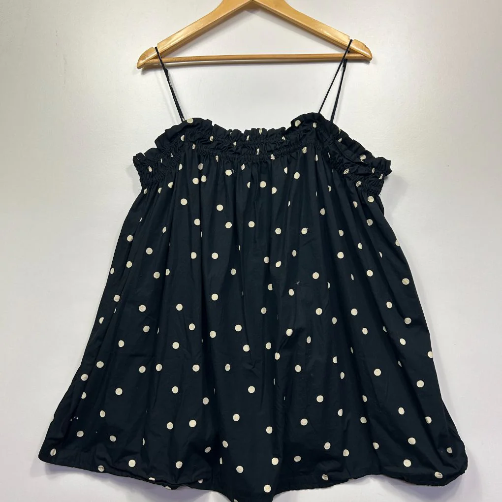 H&M Black Polka Dot Cotton Cami - Size XL - Image 2