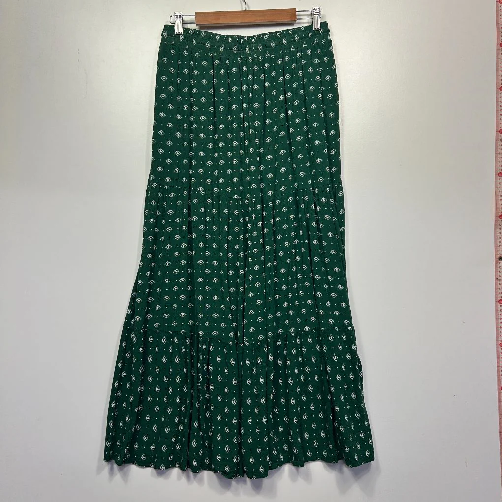 Henry Oscar Green Maxi Skirt - Size 16 - Image 4
