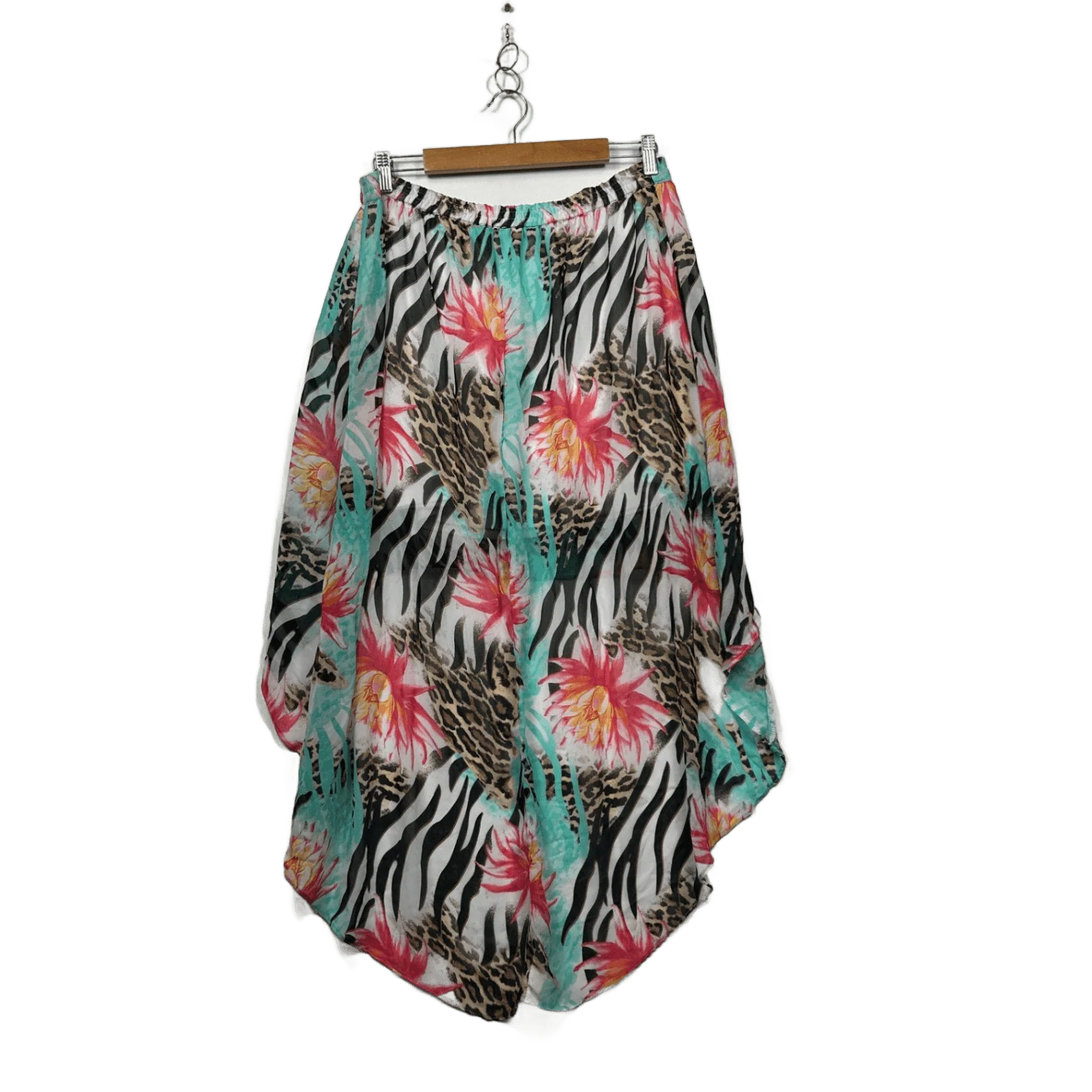 Hot Options Womens Multicoloured High Low Hem Maxi Skirt Size 14 Floral - Image 2