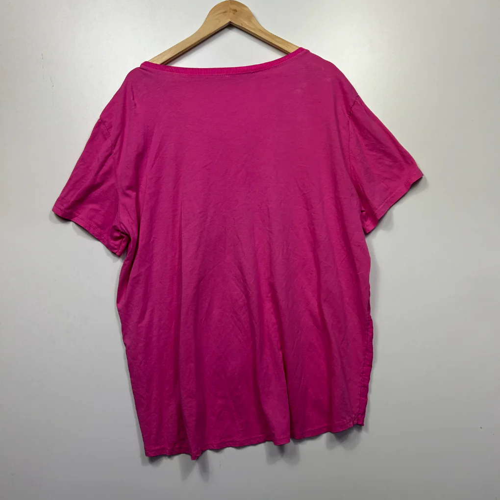 Pink Sequin Star V-Neck Short Sleeve Top - Size 14/16 - Image 2