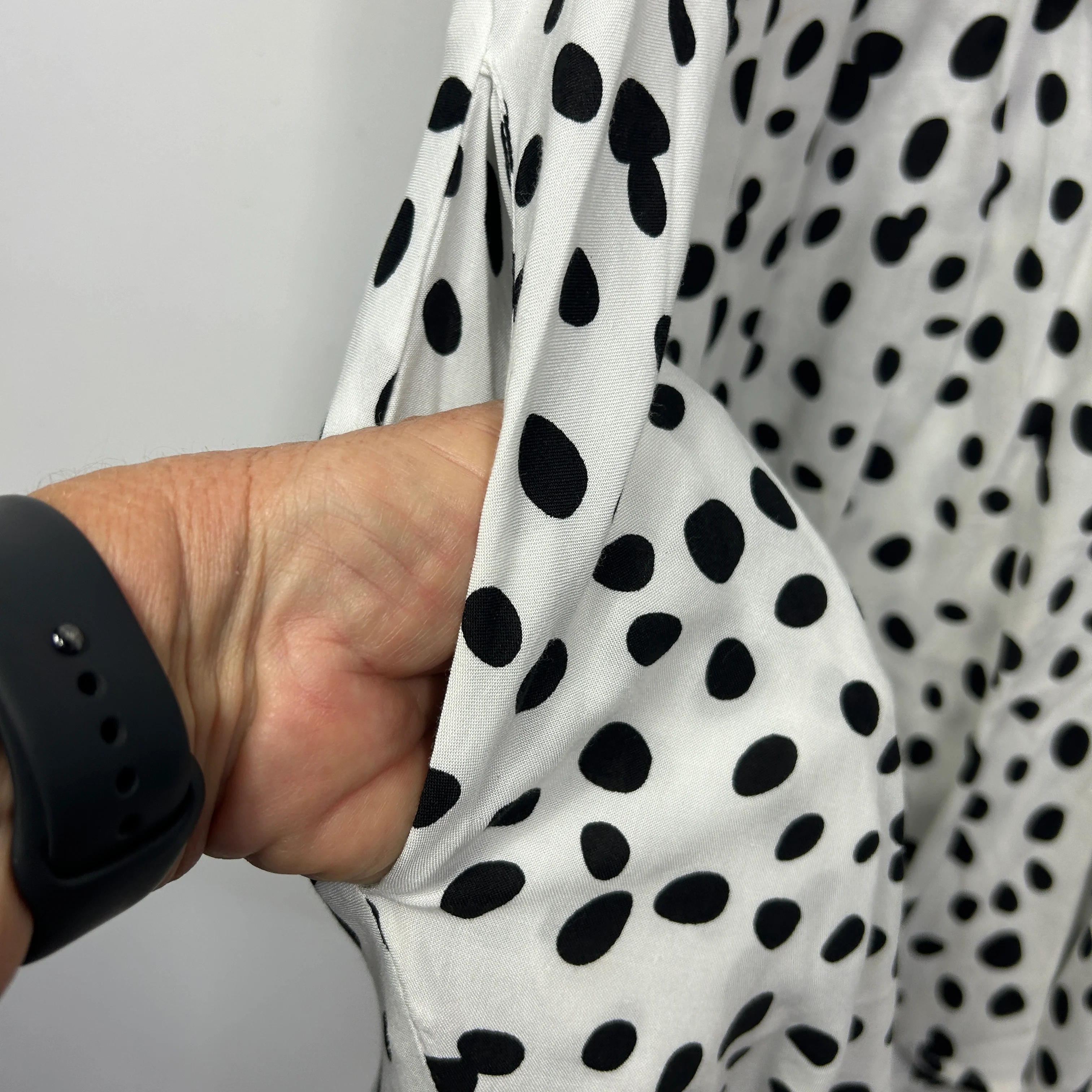 Iris Maxi White Black Polka Dot Dress - Size 16 - Image 3