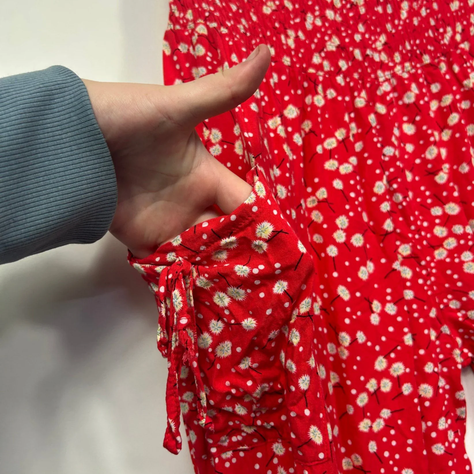 Izabel London Red Floral Print Jogger Harem Pants Size 14 - Image 5