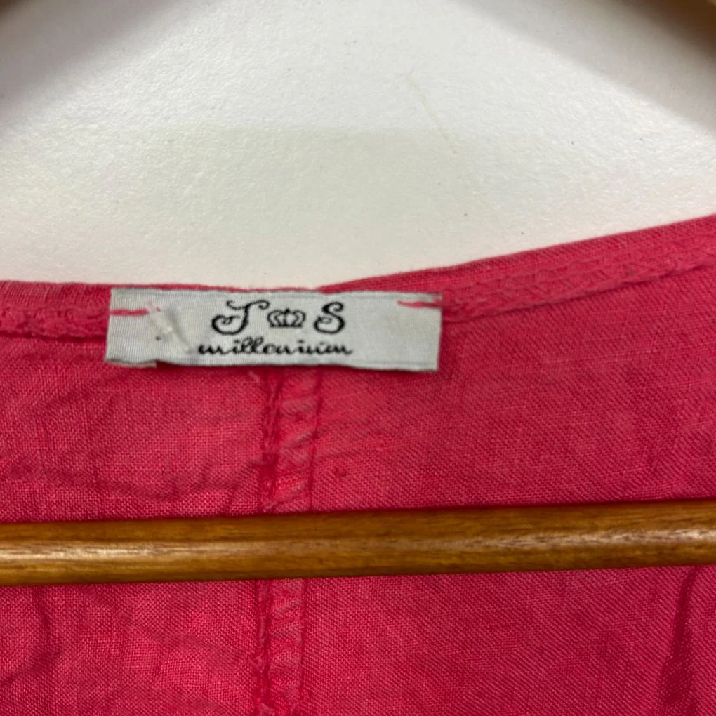 Linen Pink Open Front Top  - One Size - Image 2