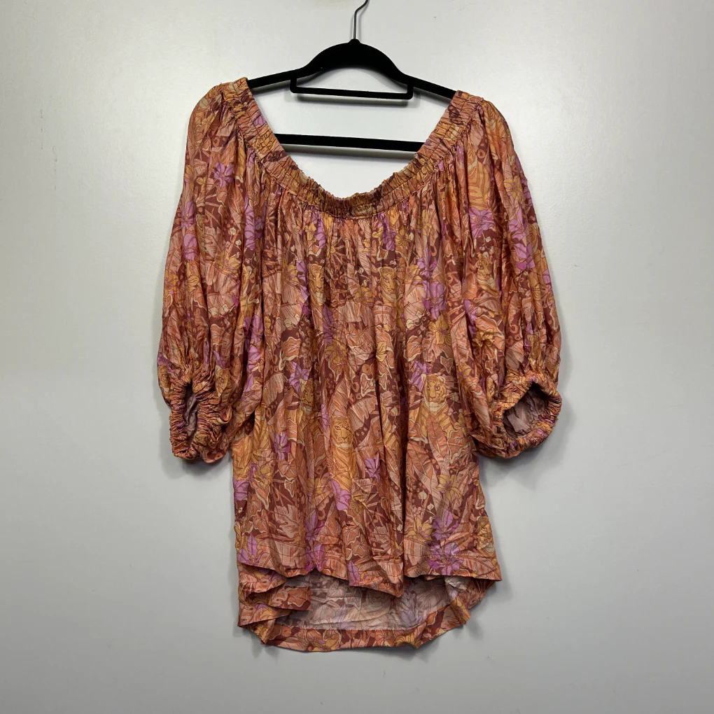 Jaase Boho Puff Sleeve Smocked Blouse - Size 16 - Image 3
