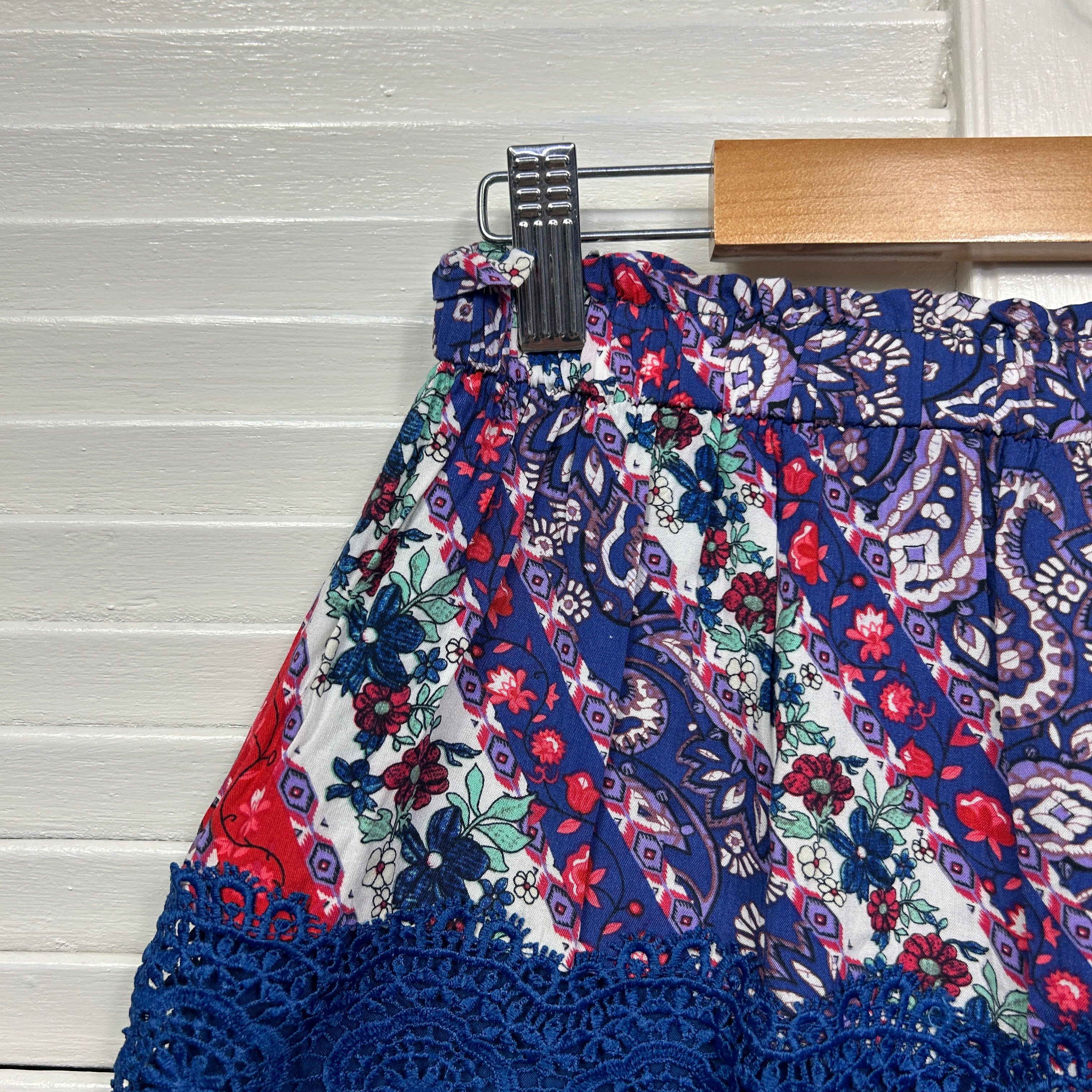 Jaase Mini Skirt Size 14 Large Multicoloured Floral Crochet Trim - Image 3