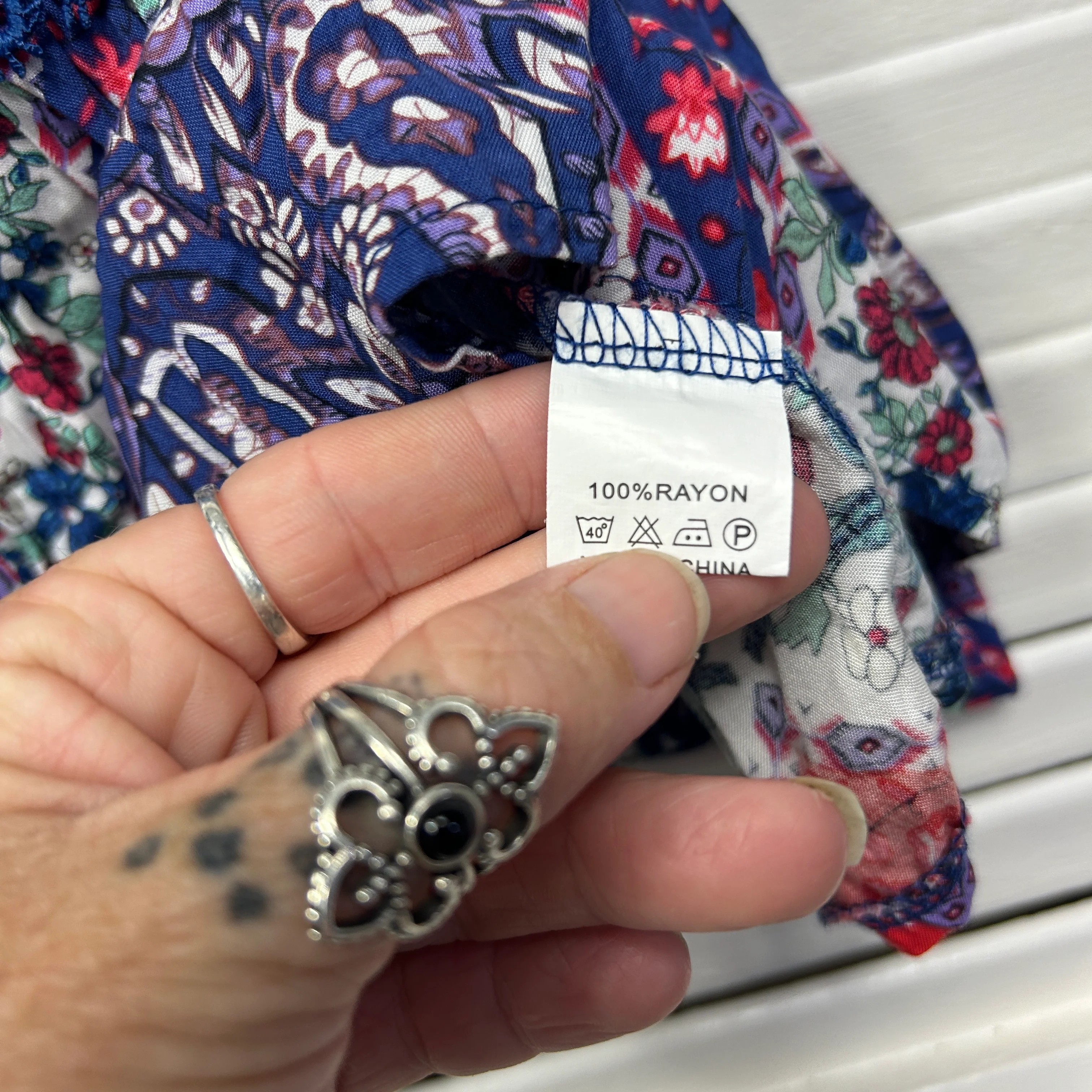 Jaase Mini Skirt Size 14 Large Multicoloured Floral Crochet Trim - Image 5