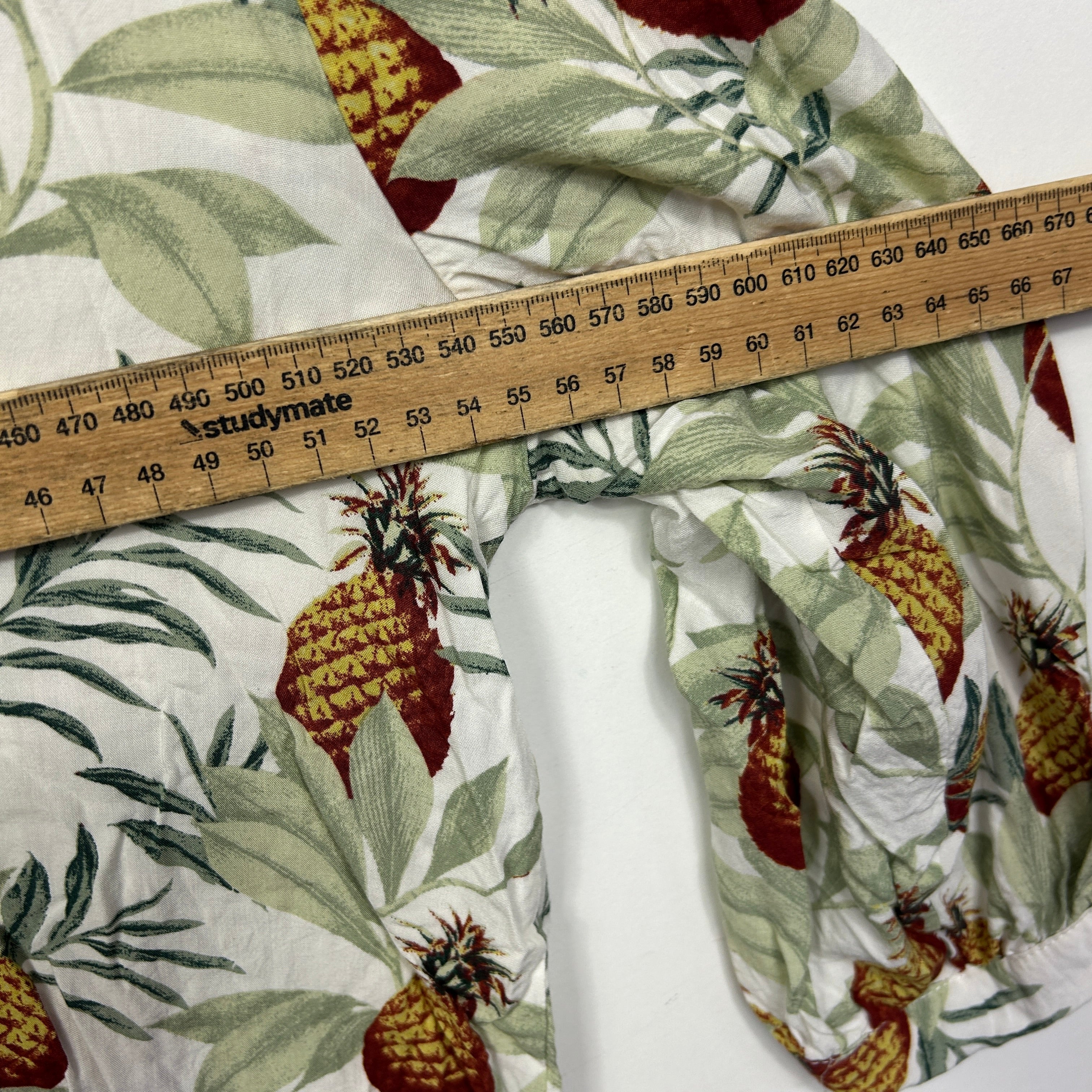 Jaase White Pineapple Print Top - Size M (Oversized) - Image 6