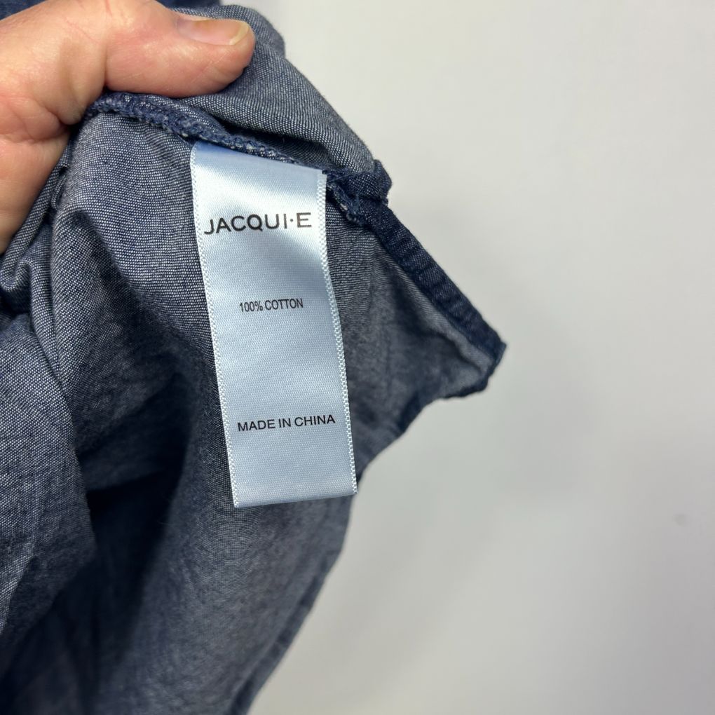 Jacqui-E Blue Cotton Top - Size 16 - Image 5